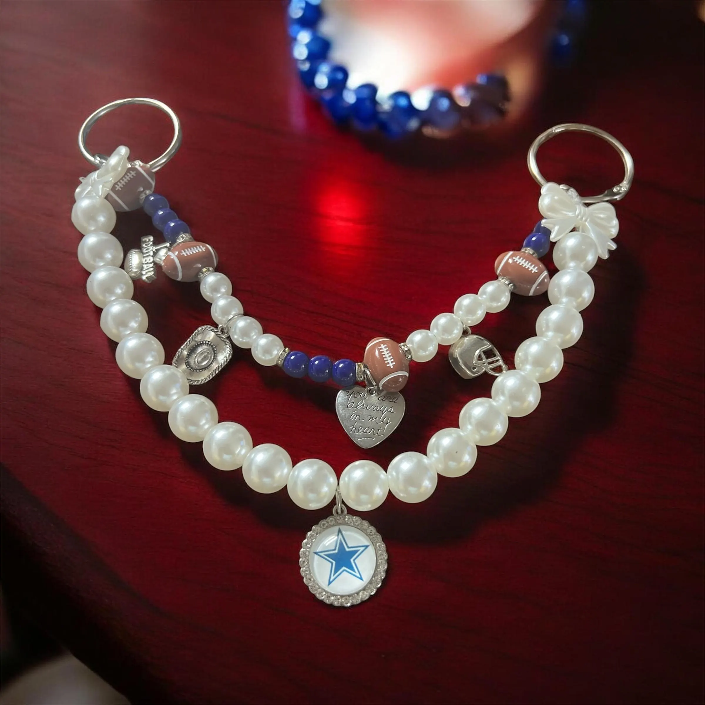 Dallas Cowboys Football Bag Charm/Keychain Handmade - image 4