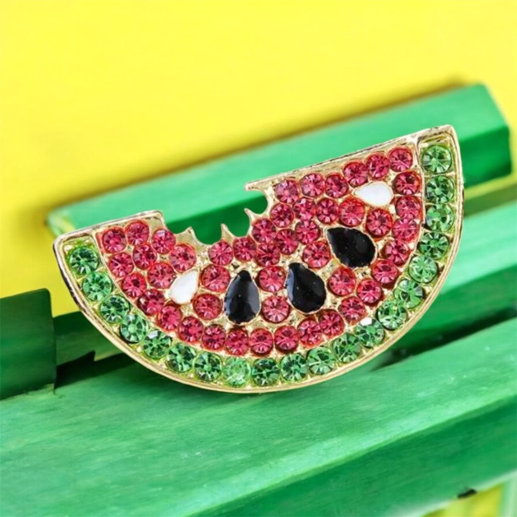 Palestine Watermelon Brooch: Palestinian Flag Colors, Tarnish-Resistant - image 3