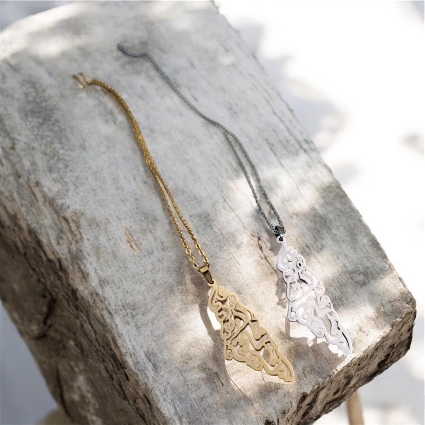 Palestine necklace , stainless steel,Gold silver Necklace - image 4