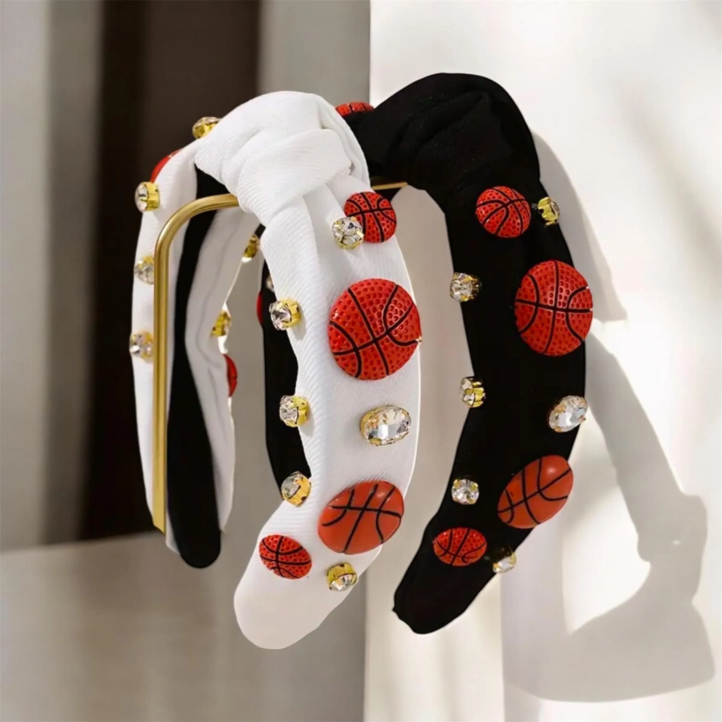 Rhinestone Basketball Headband: Knotted Gameday Hair Accessory - image 4