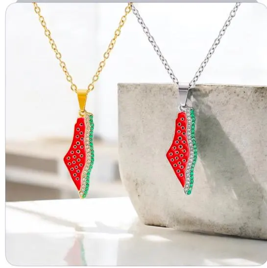 Palestine Necklace: Stainless Steel Keffiyeh Pendant - Free Palestine - image 3