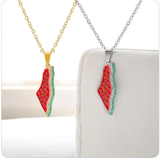 Palestine Necklace: Stainless Steel Keffiyeh Pendant - Free Palestine - image 5