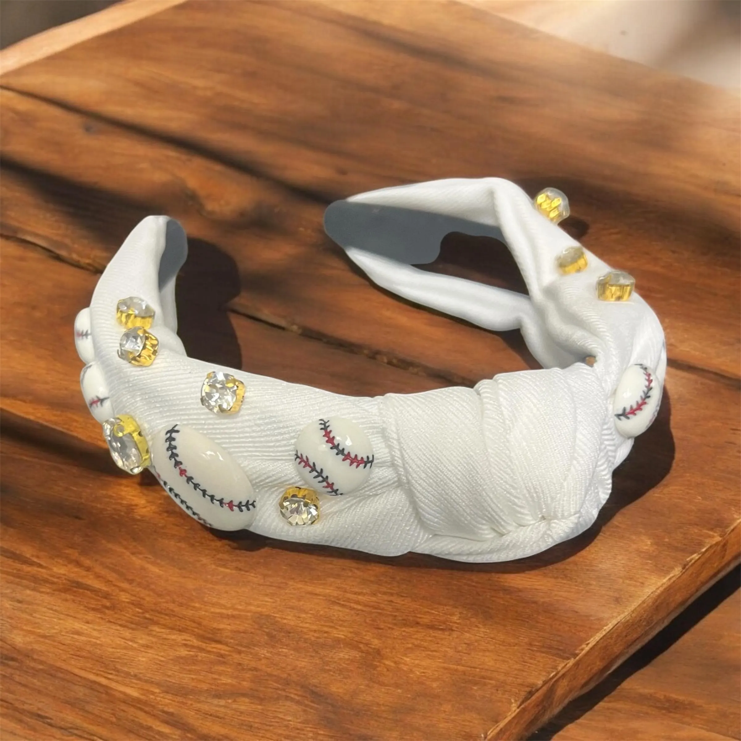 Sparkly Soccer Headband: Embroidered Patch, Rhinestones & 3D Ball Charms - image 2