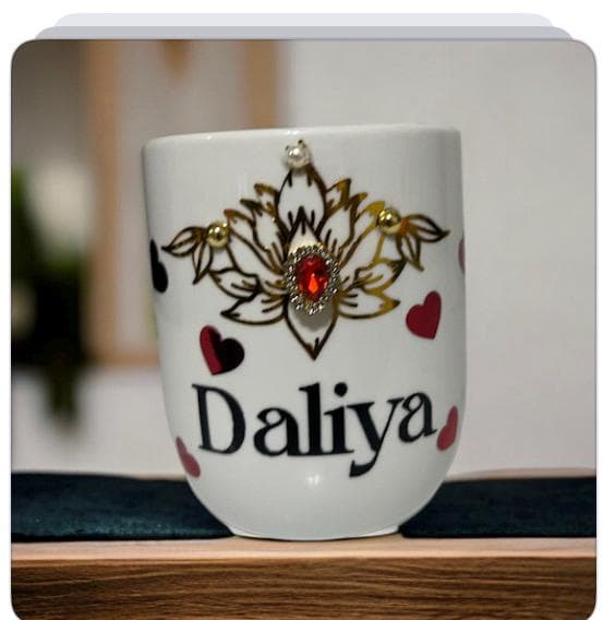 personalized bling mug in Arabic name