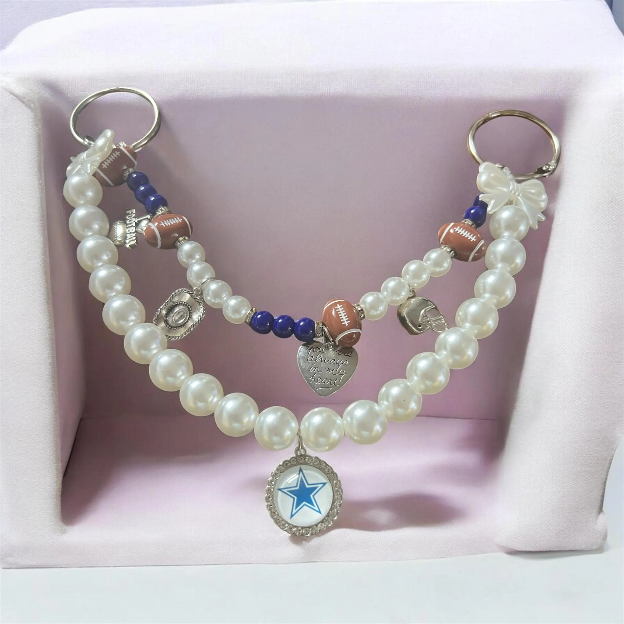 Dallas Cowboys Football Bag Charm/Keychain Handmade - image 3