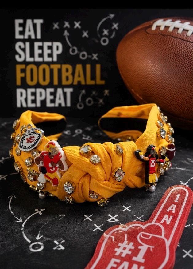 Kc chiefs beaded  headband’s