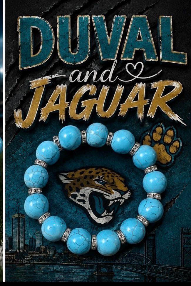 Jacksonville Jaguars Inspired Beaded Bracelet