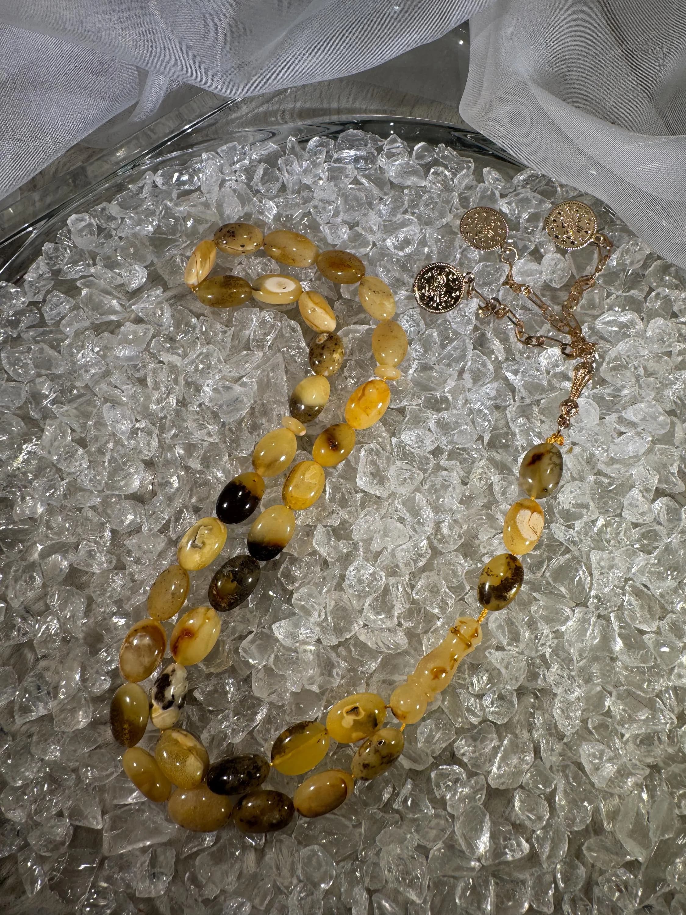 Baltic amber prayer beads with silk tassel – luxury Islamic gift misbaha, perfect for Ramadan, Eid, and special occasions