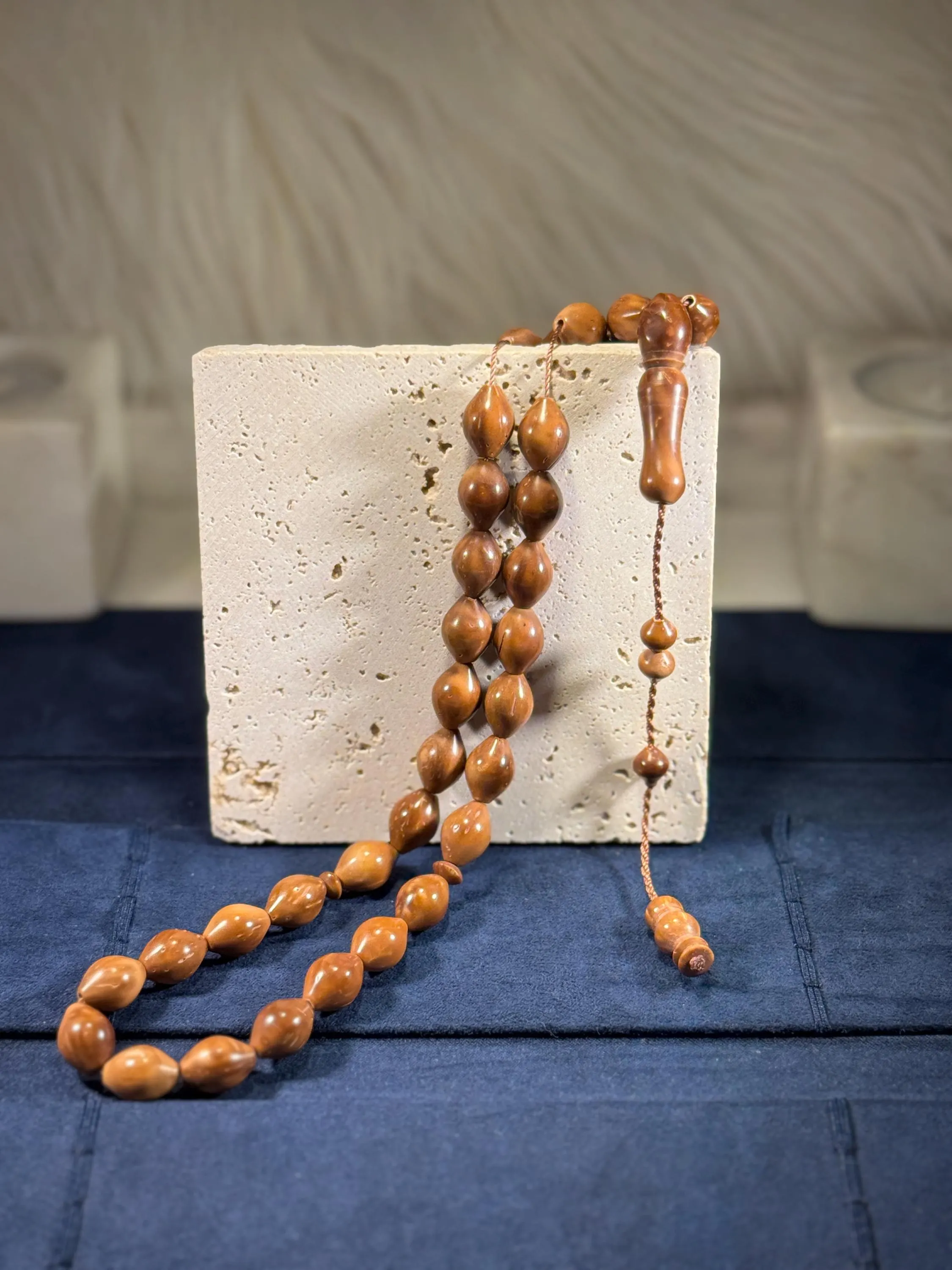 Handmade Kok Wood Tasbih: 33 Islamic Prayer Beads Dhikr Misbaha