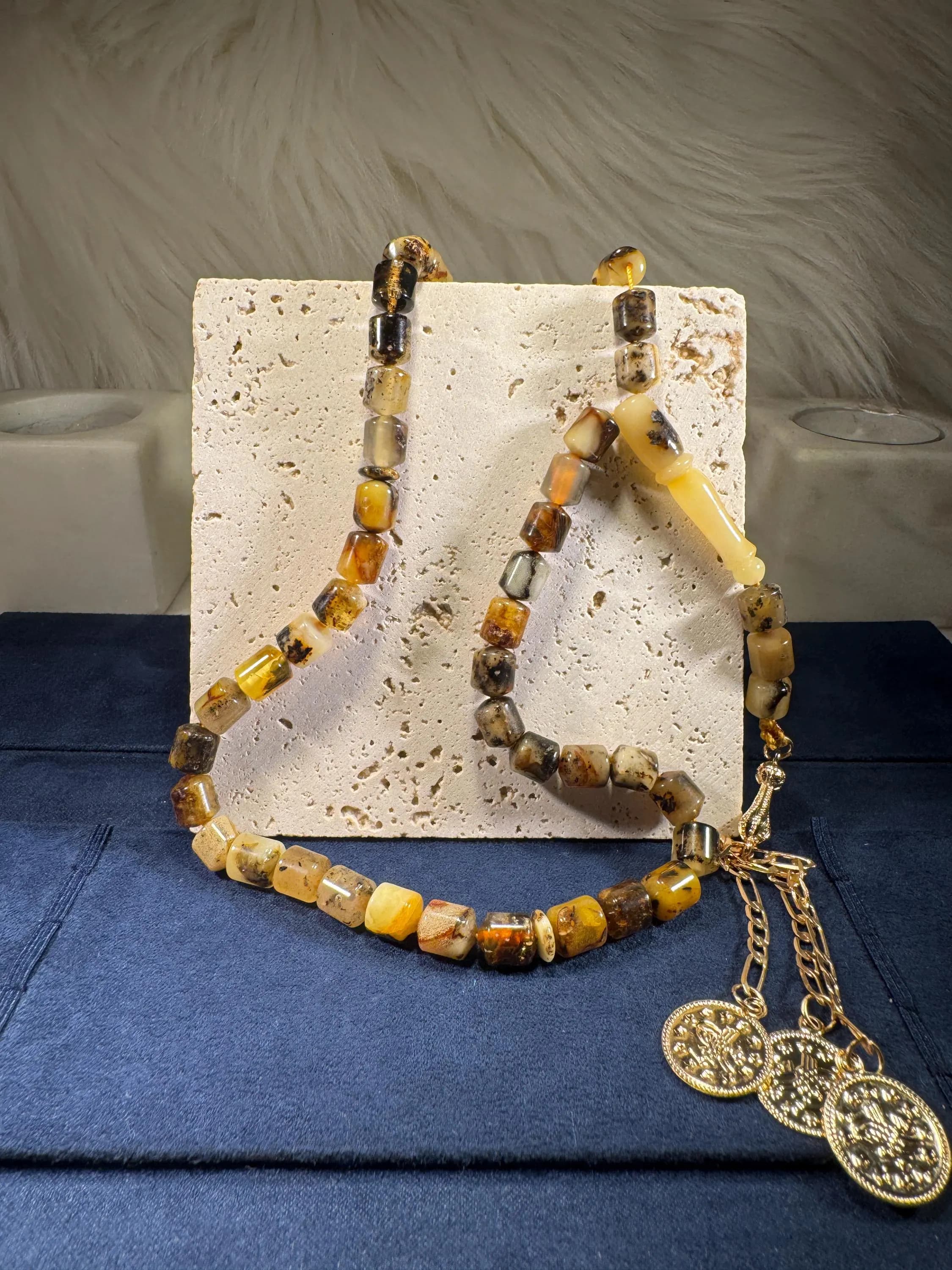 Handmade Baltic Amber Tasbih: Macintosh Style Islamic Prayer Beads