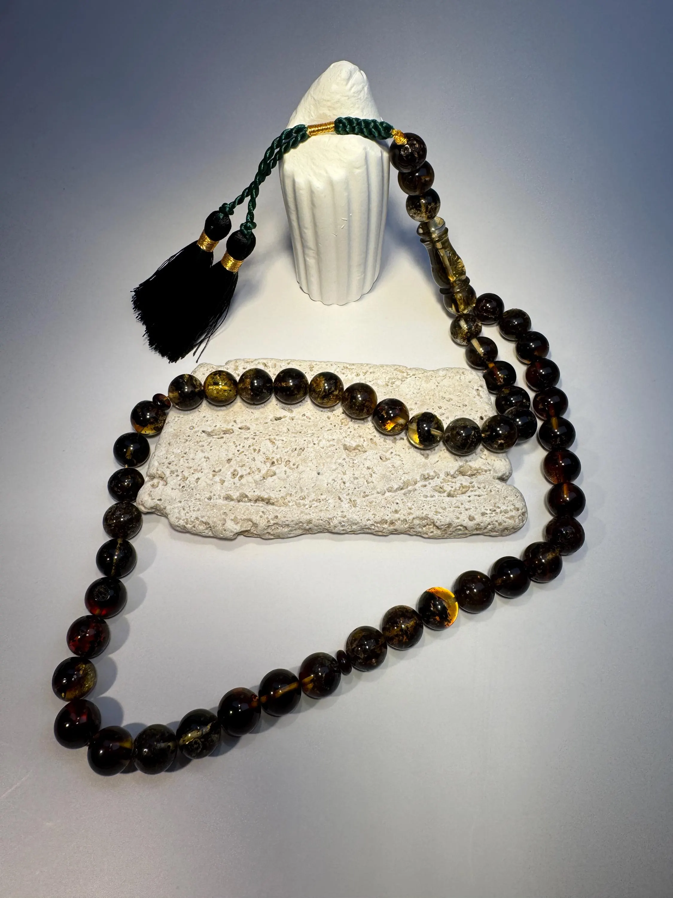 Handmade Baltic Amber Tasbih – 33 Beads Round Misbaha - image 2