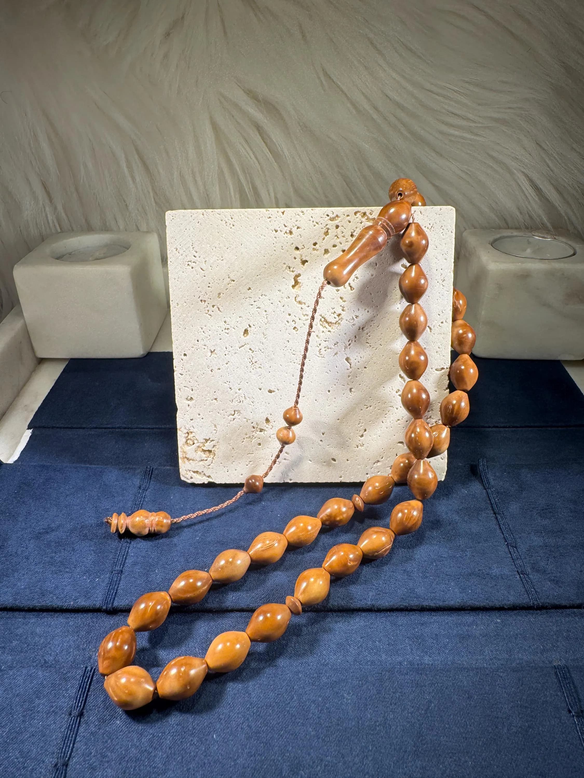Handmade Kok Wood Tasbih: 33 Islamic Prayer Beads Dhikr Misbaha - image 2