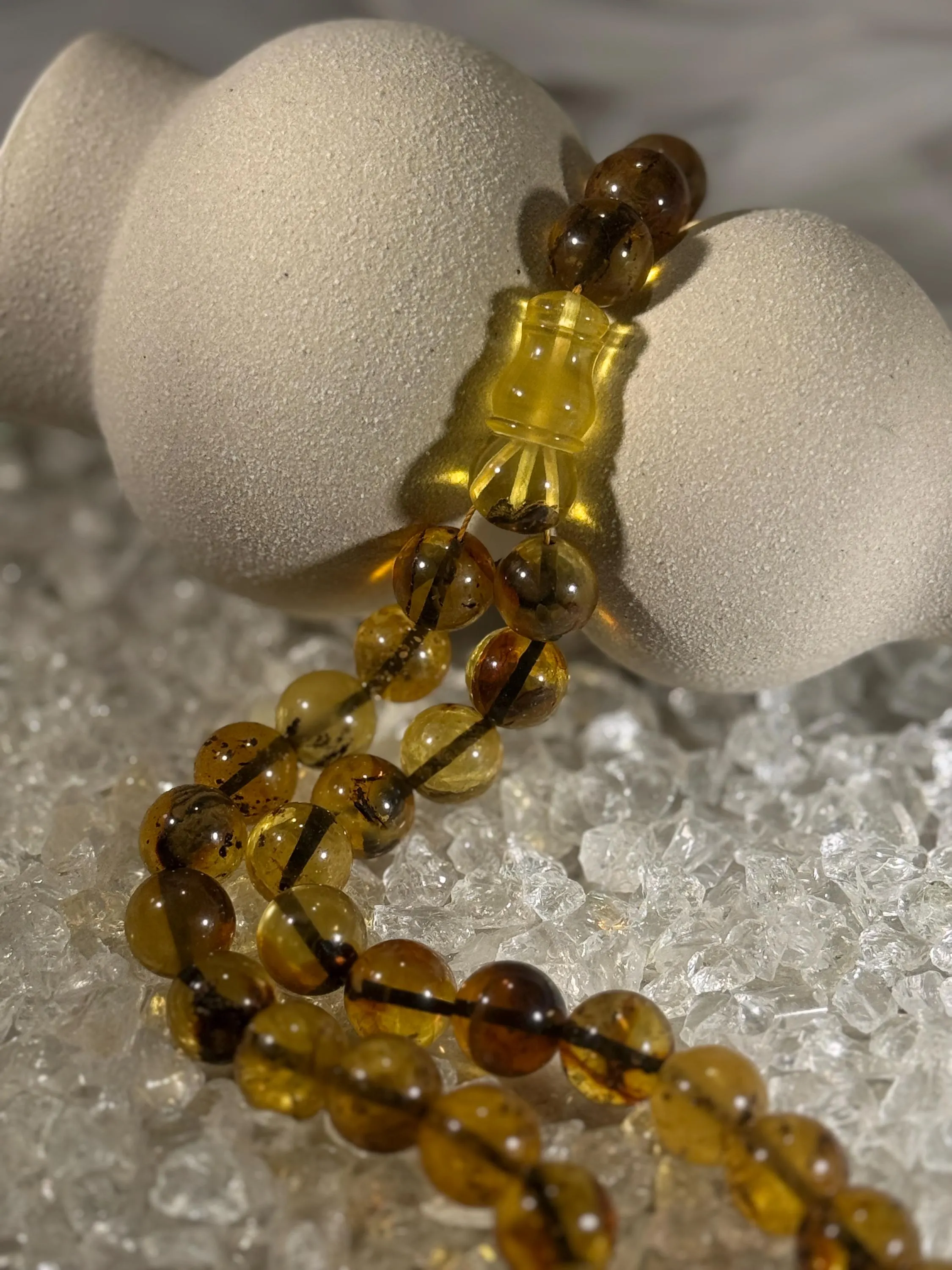 Baltic amber prayer beads with silk tassel – luxury Islamic gift misbaha, perfect for Ramadan, Eid, and special occasions