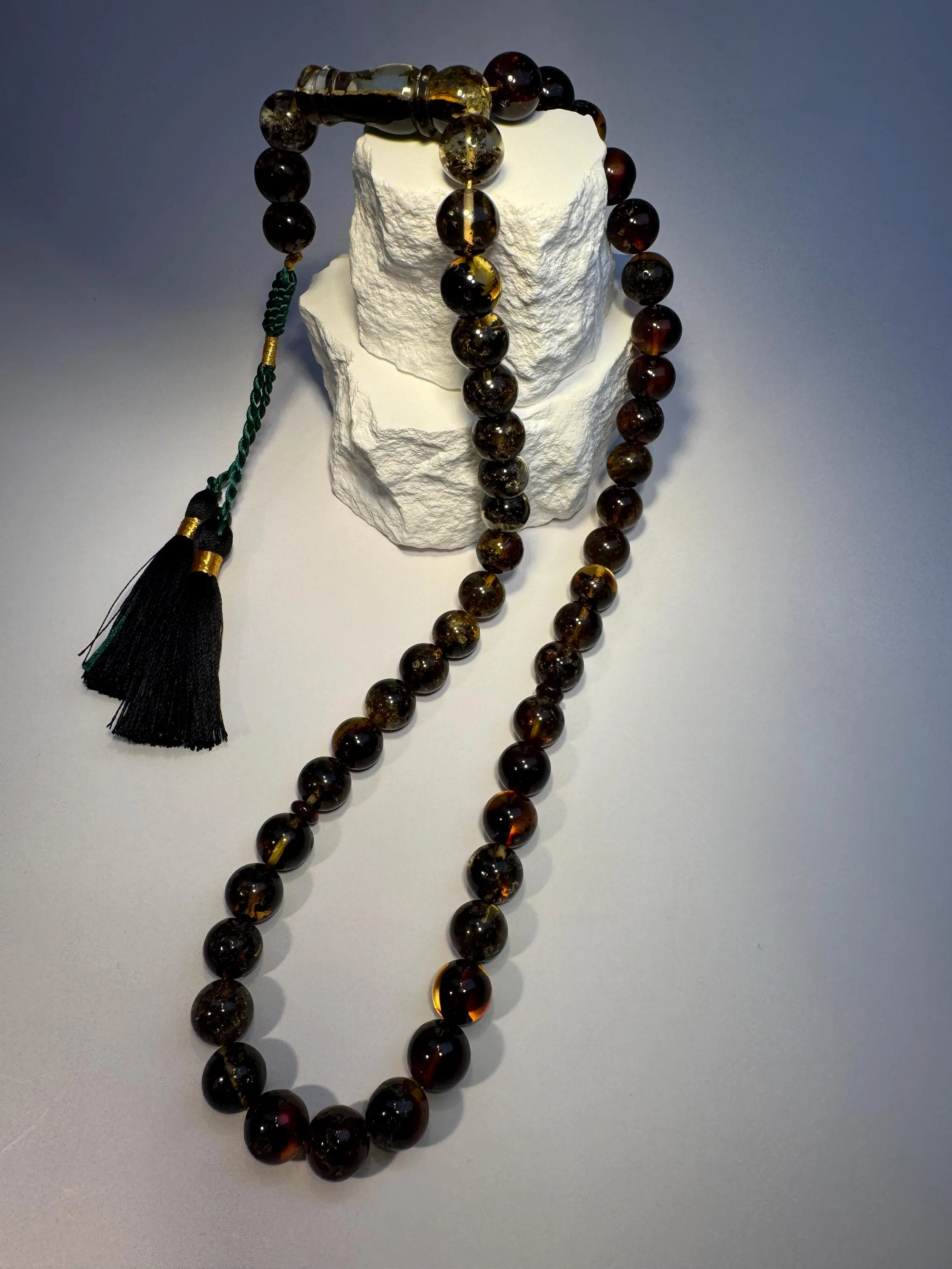 Handmade Baltic Amber Tasbih – 33 Beads Round Misbaha - image 3
