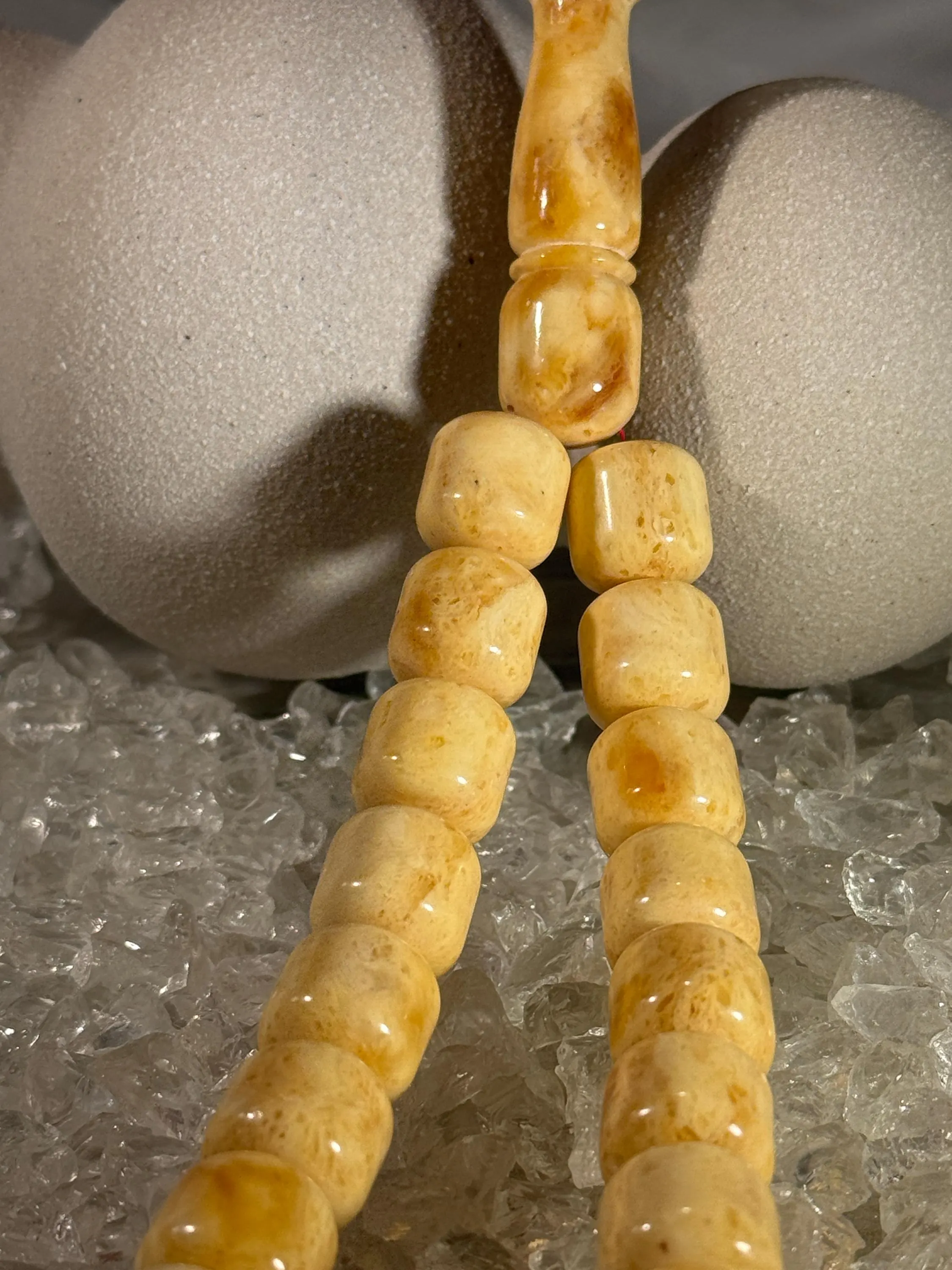 White Tiger Amber Tasbih – Butterscotch Kaliningrad Prayer Beads - image 2