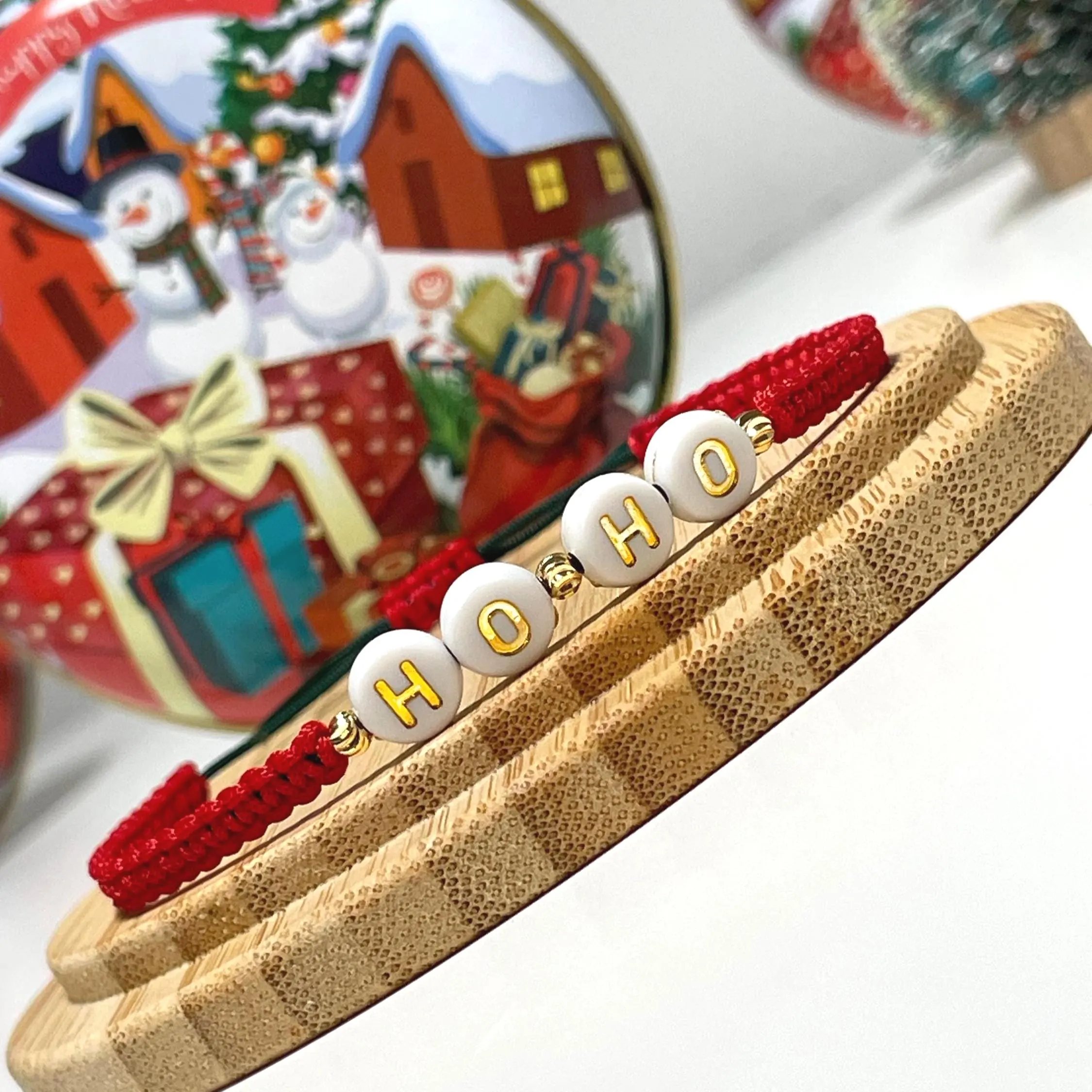Give your friends a "Ho Ho Ho" bracelet they'll love this Christmas! Perfect for your classmate, friend, neighbor, teacher, etc. This handmade Christmas-themed bracelet is perfect for gifting your staff, friends, or students this holiday season. It also makes fun stocking stuffers, advent calendar fillers, White Elephant gifts, Christmas party favors, and more!