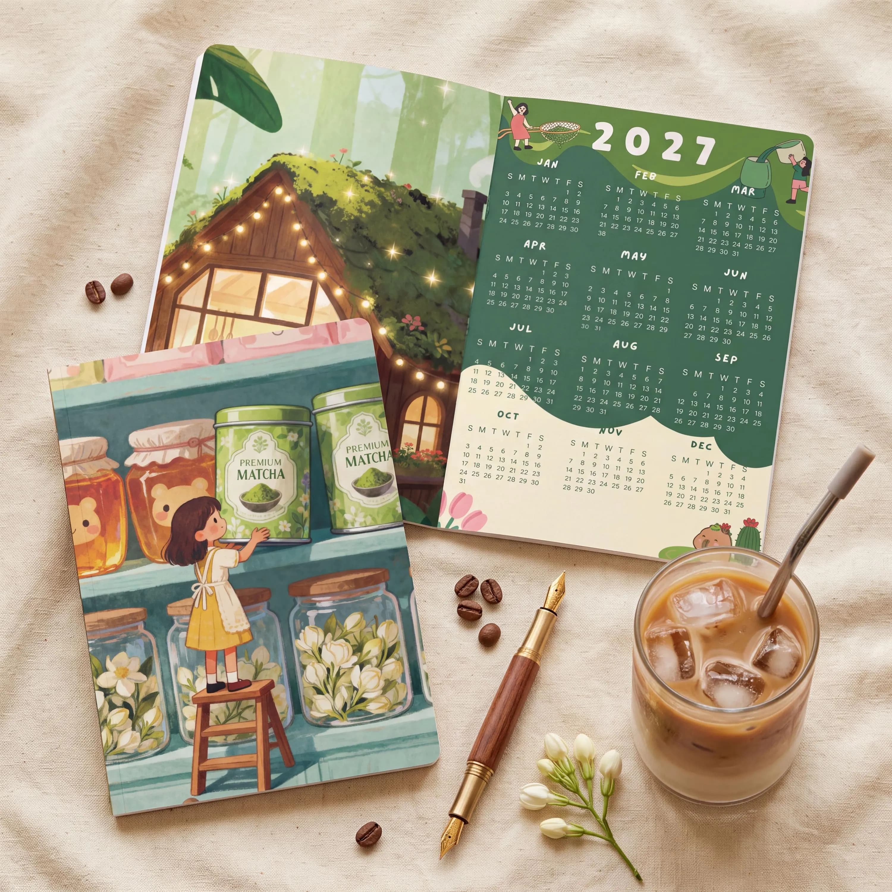 Matcha Planner Undated 2027   | Planner 2027 Whimsical Undated Planner
