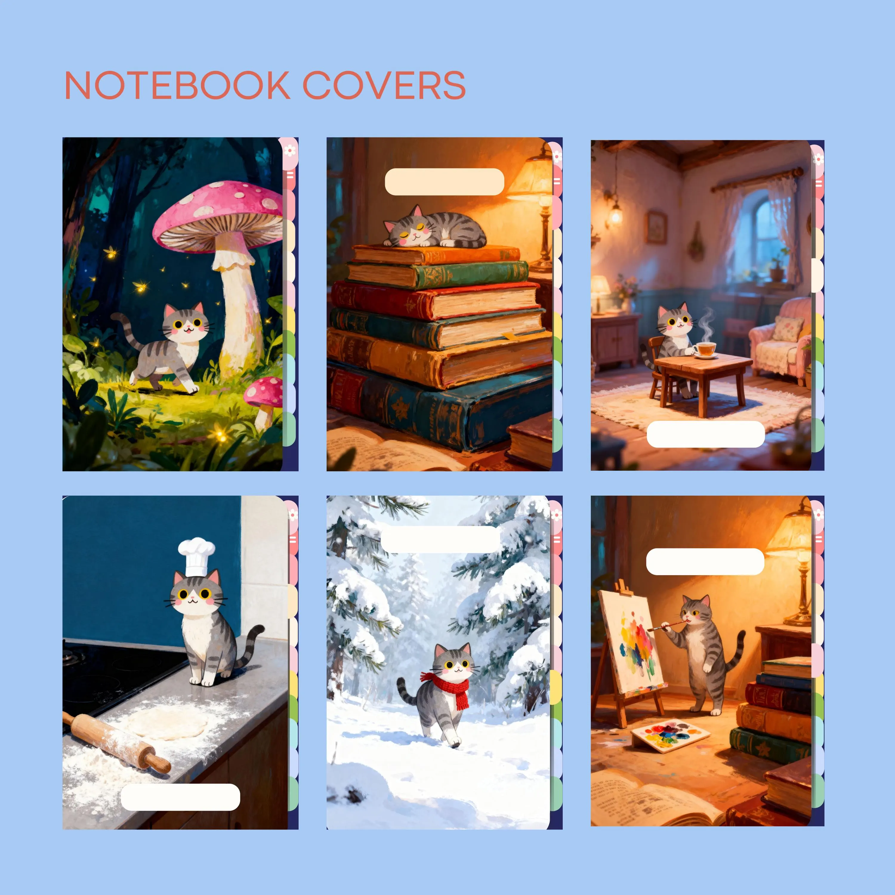 Cat Digital Planner, Journal, GoodNotes, Kawaii Stickers (Digital Download) - image 3