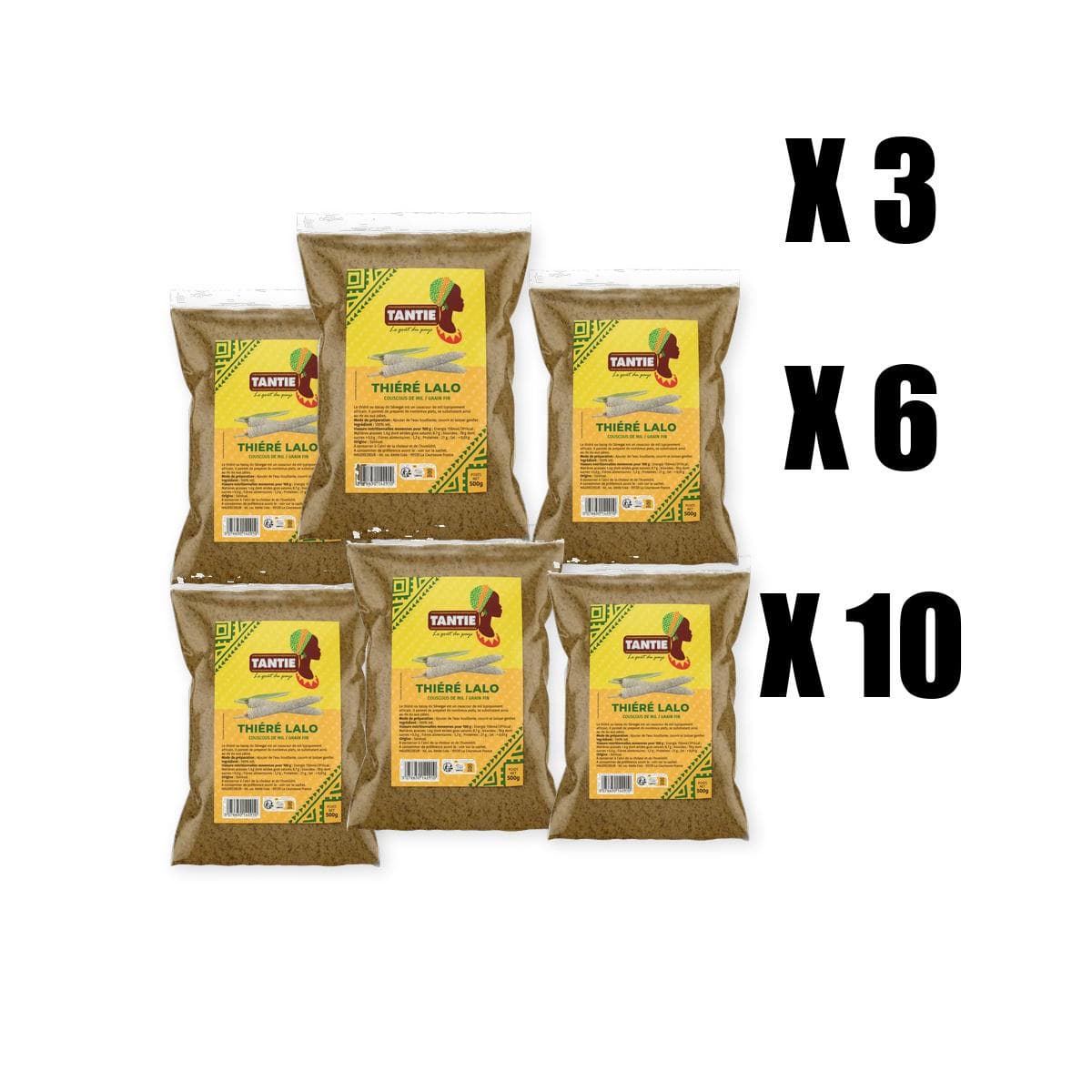 Thiéré lalo TANTIE, couscous sénégalais de mil et maïs à grain fin | Lot de 10 sachets de 500 g - image 2