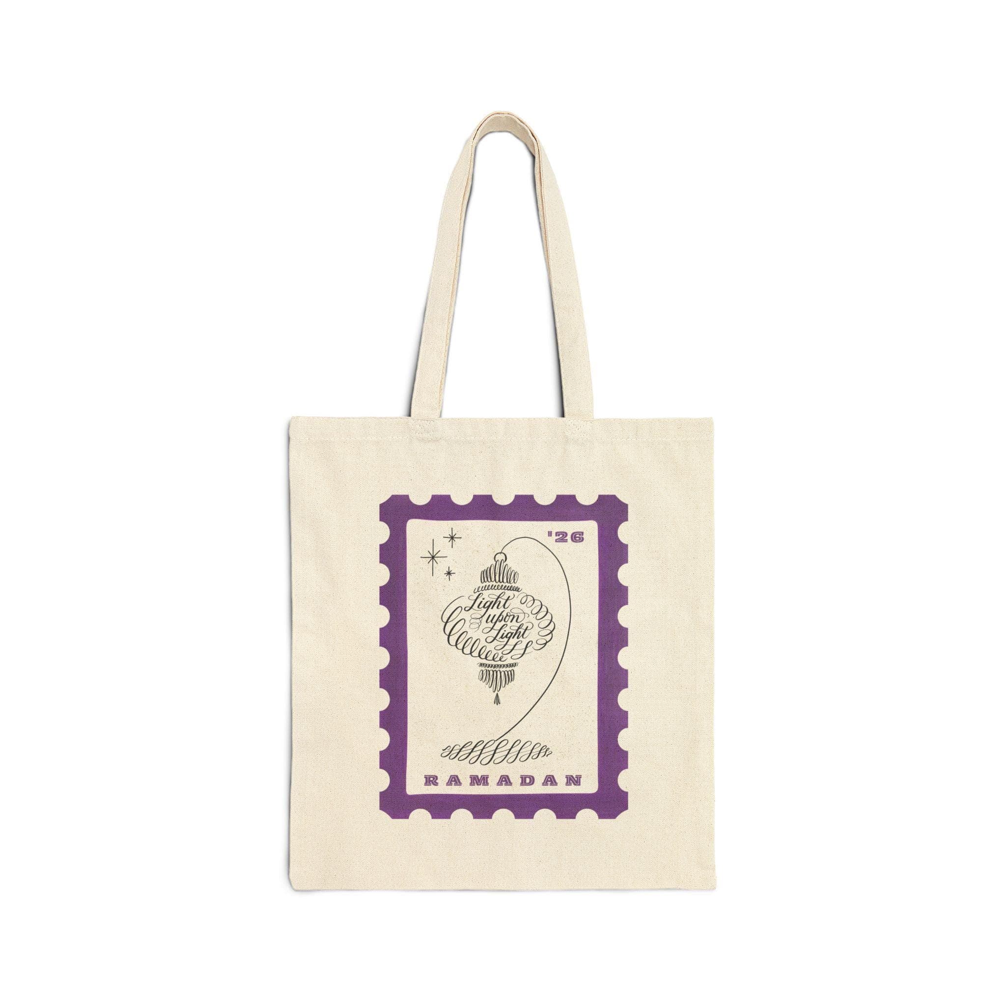 Ramadan 2026 Tote Bag | Calligraphy Art | Light Upon Light | Stamp Design | Turkish Lamp - image 3