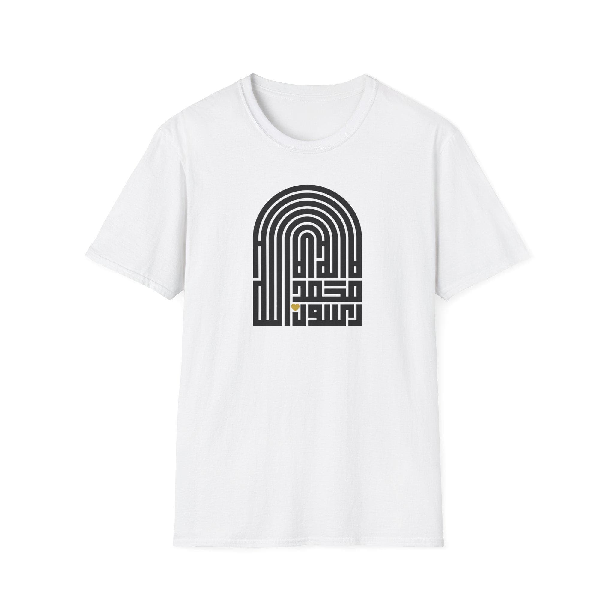 Islamic SHAHADA Calligraphy | Black Kufi-Style SHAHADA on Light Colored T-Shirt - image 5