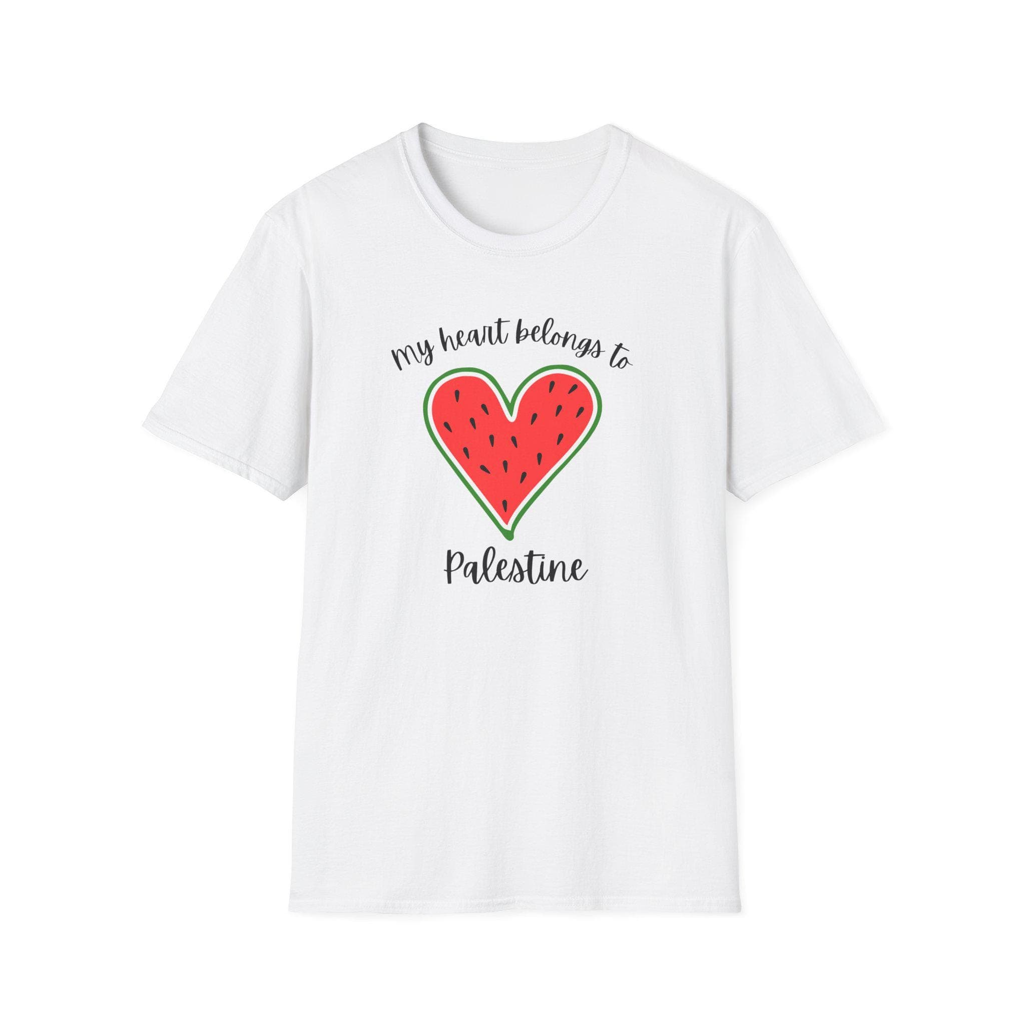 My Heart Belongs to Palestine Watermelon Unisex Softstyle T-Shirt Gildan Softstyle® 64000
