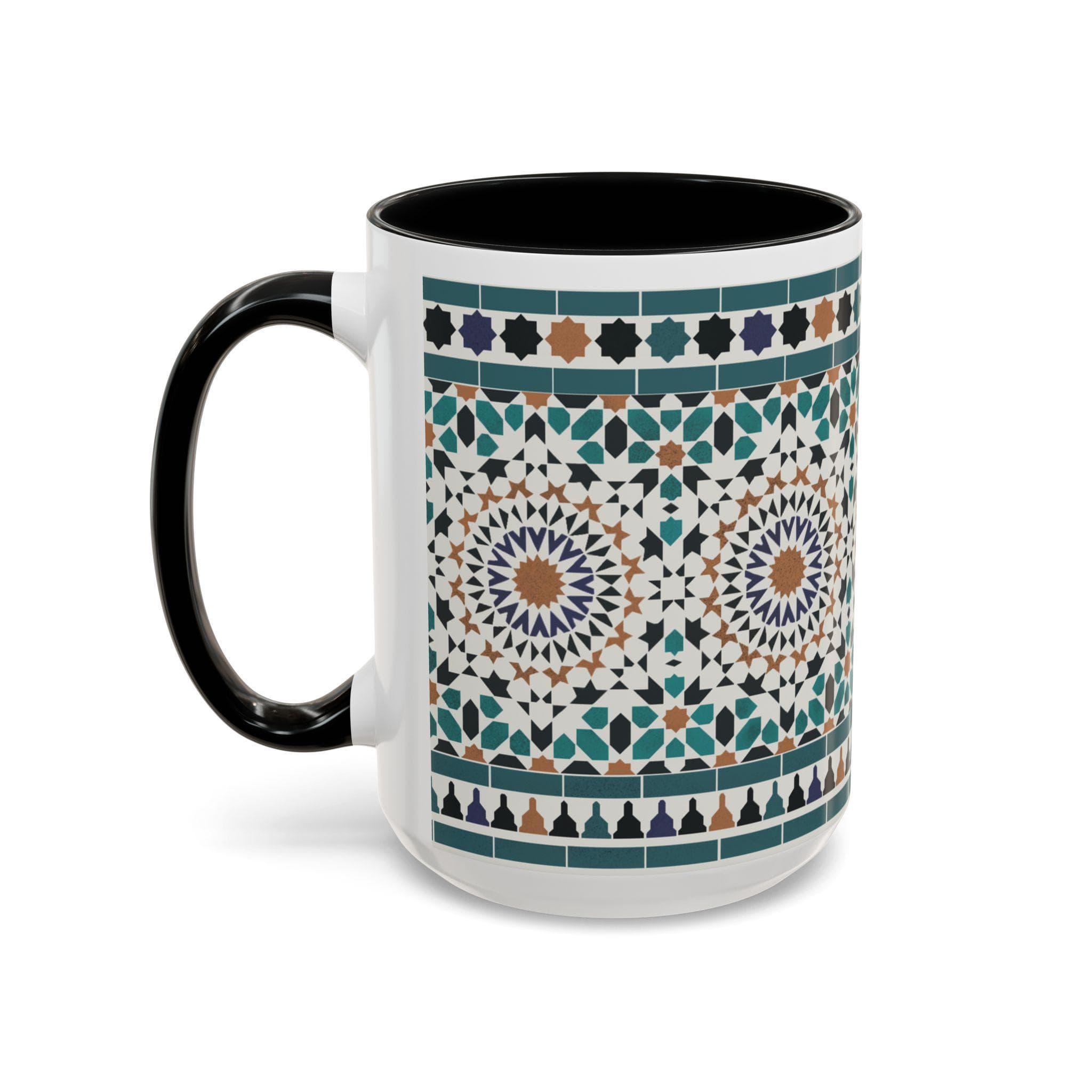 Moroccan Zellige Mug – Blue & Teal Geometric Coffee Cup, Moorish Tile Inspired Ceramic Mug, Islamic Art Gift - image 3