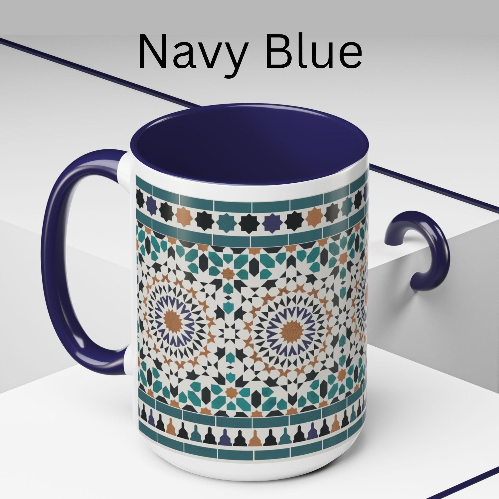 Moroccan Zellige Mug – Blue & Teal Geometric Coffee Cup, Moorish Tile Inspired Ceramic Mug, Islamic Art Gift - image 5