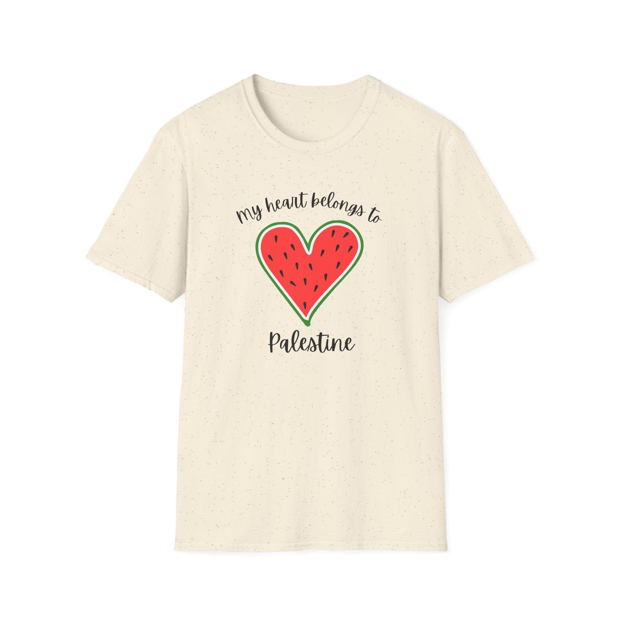 My Heart Belongs to Palestine Watermelon Unisex Softstyle T-Shirt Gildan Softstyle® 64000 - image 5