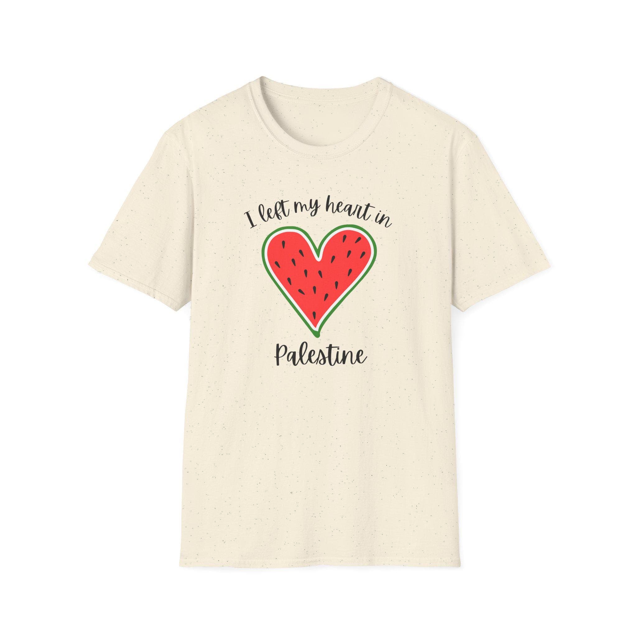 I Left My Heart in Palestine Watermelon Unisex Softstyle T-Shirt Gildan Softstyle® 64000 - image 5
