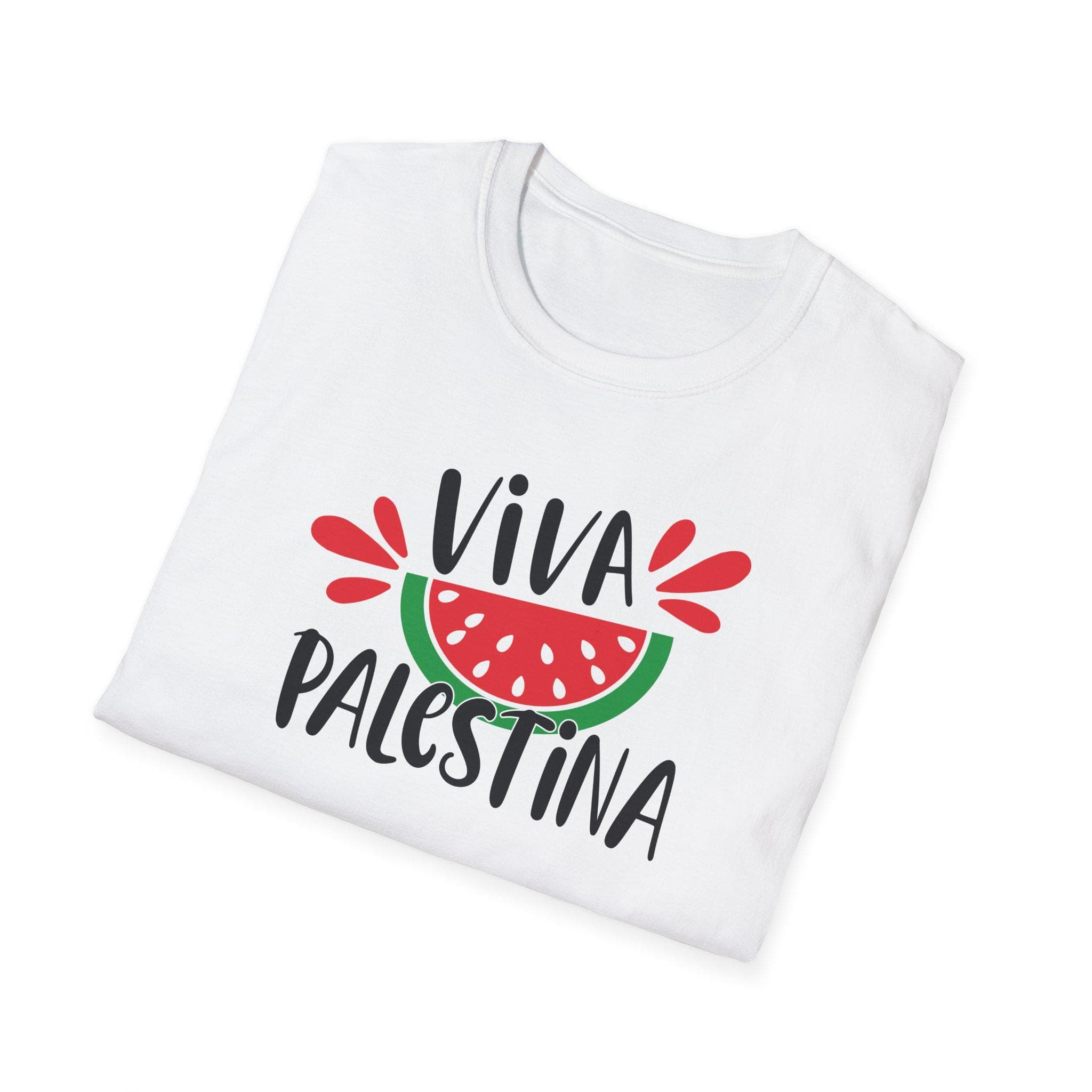 Viva Palestina Watermelon Unisex Softstyle T-Shirt Gildan Softstyle® 64000 - image 3