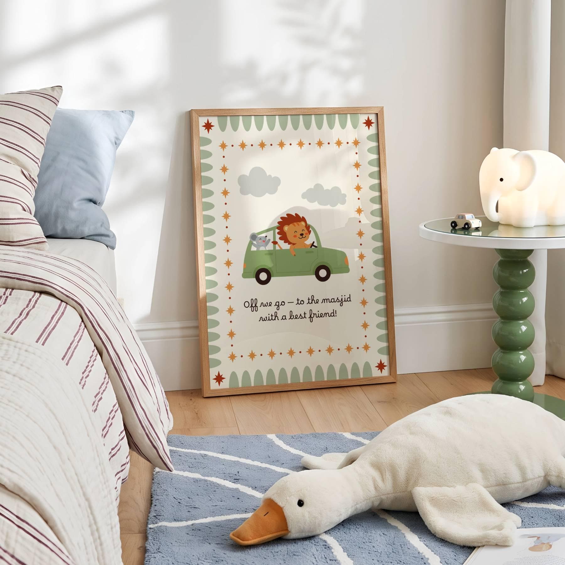 Go to Masjid Wall Art, Muslim Kids Prints, Islamic Whimsical Nursery Decor, Printed & Framed - image 5