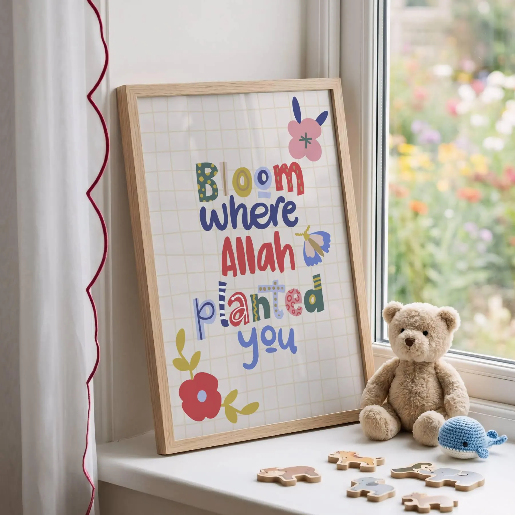 Bloom Where Allah Planted You Prints, Islamic Colorful Home Decor, Muslim Nursery Wall Art - image 4