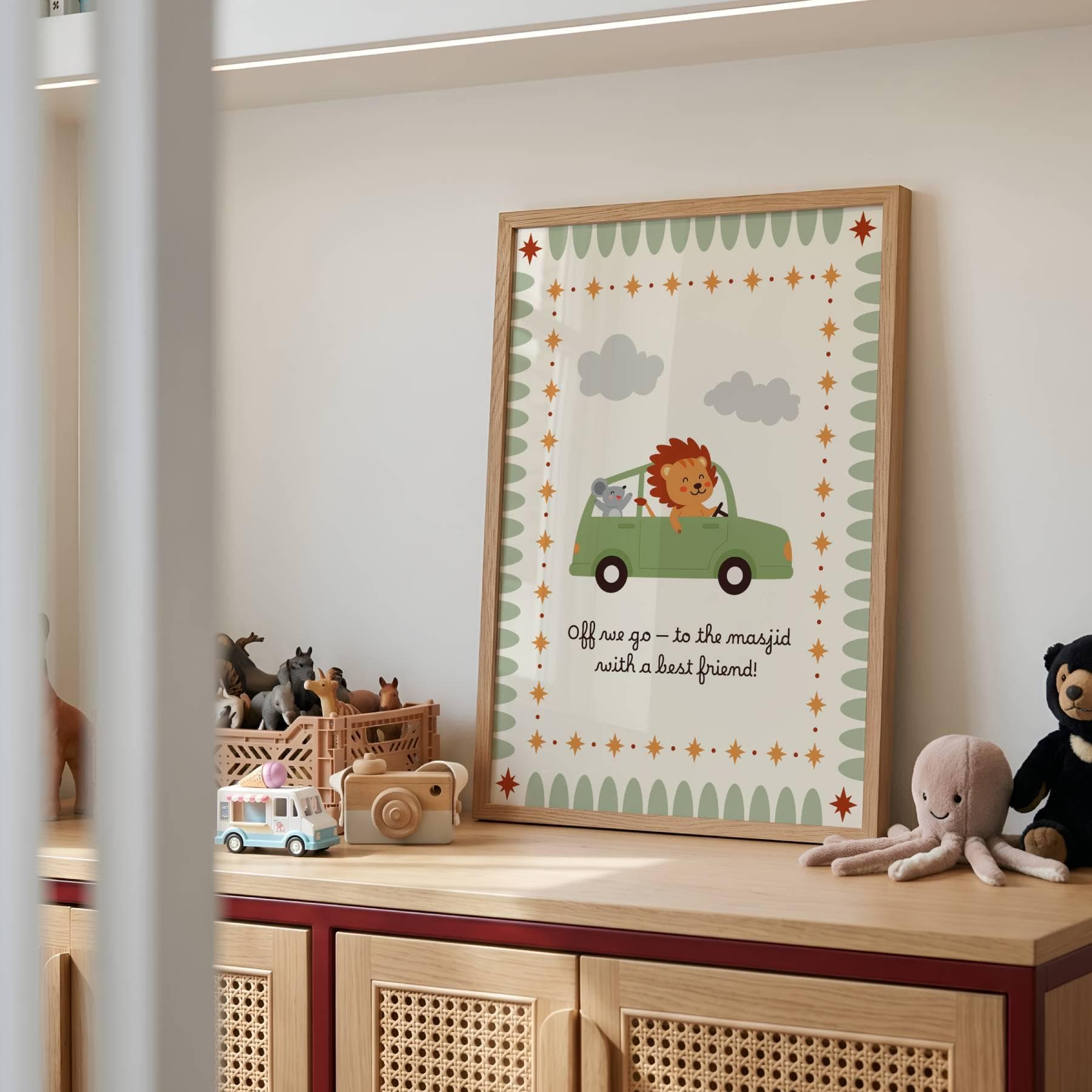 Go to Masjid Wall Art, Muslim Kids Prints, Islamic Whimsical Nursery Decor, Printed & Framed - image 4