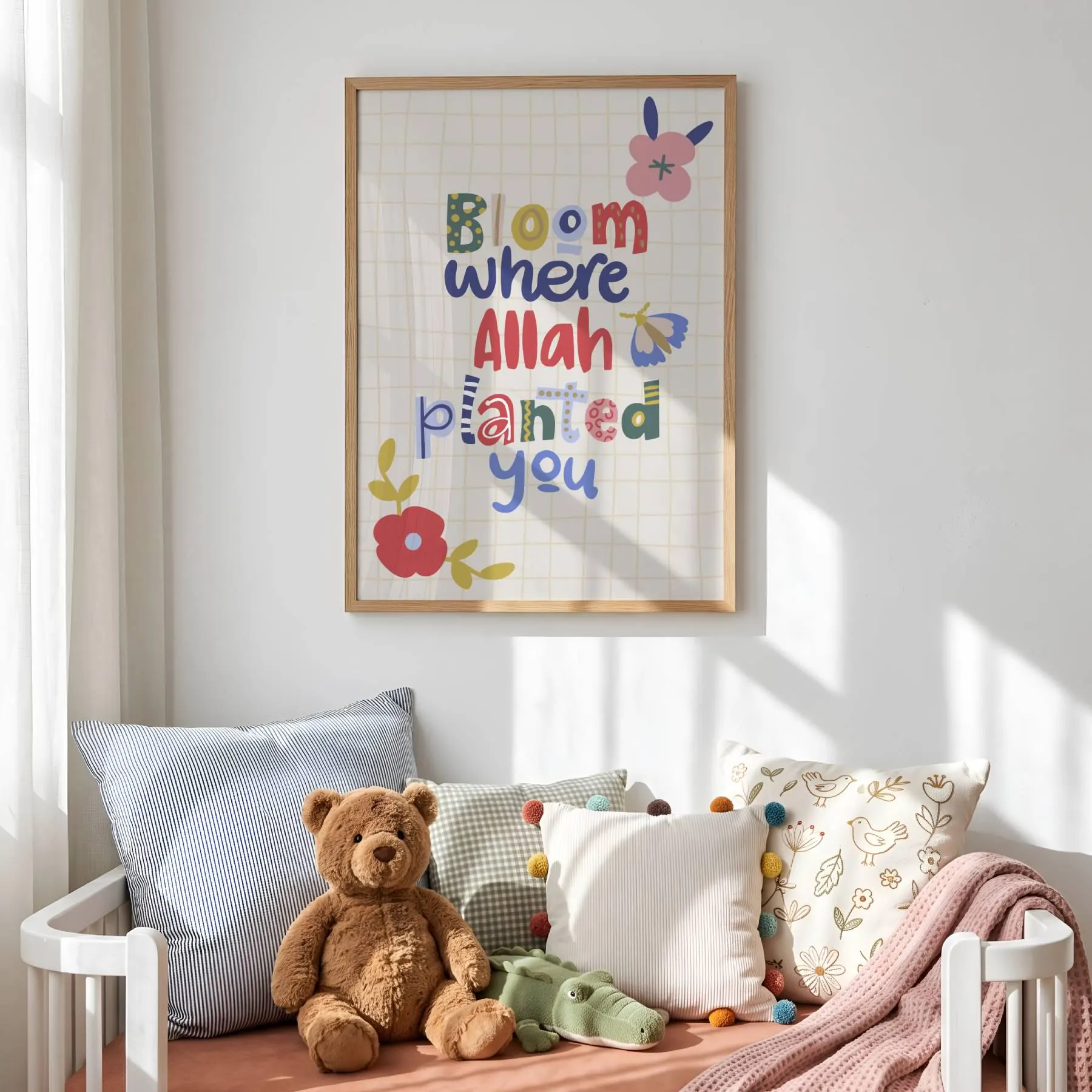 Bloom Where Allah Planted You Prints, Islamic Colorful Home Decor, Muslim Nursery Wall Art - image 5