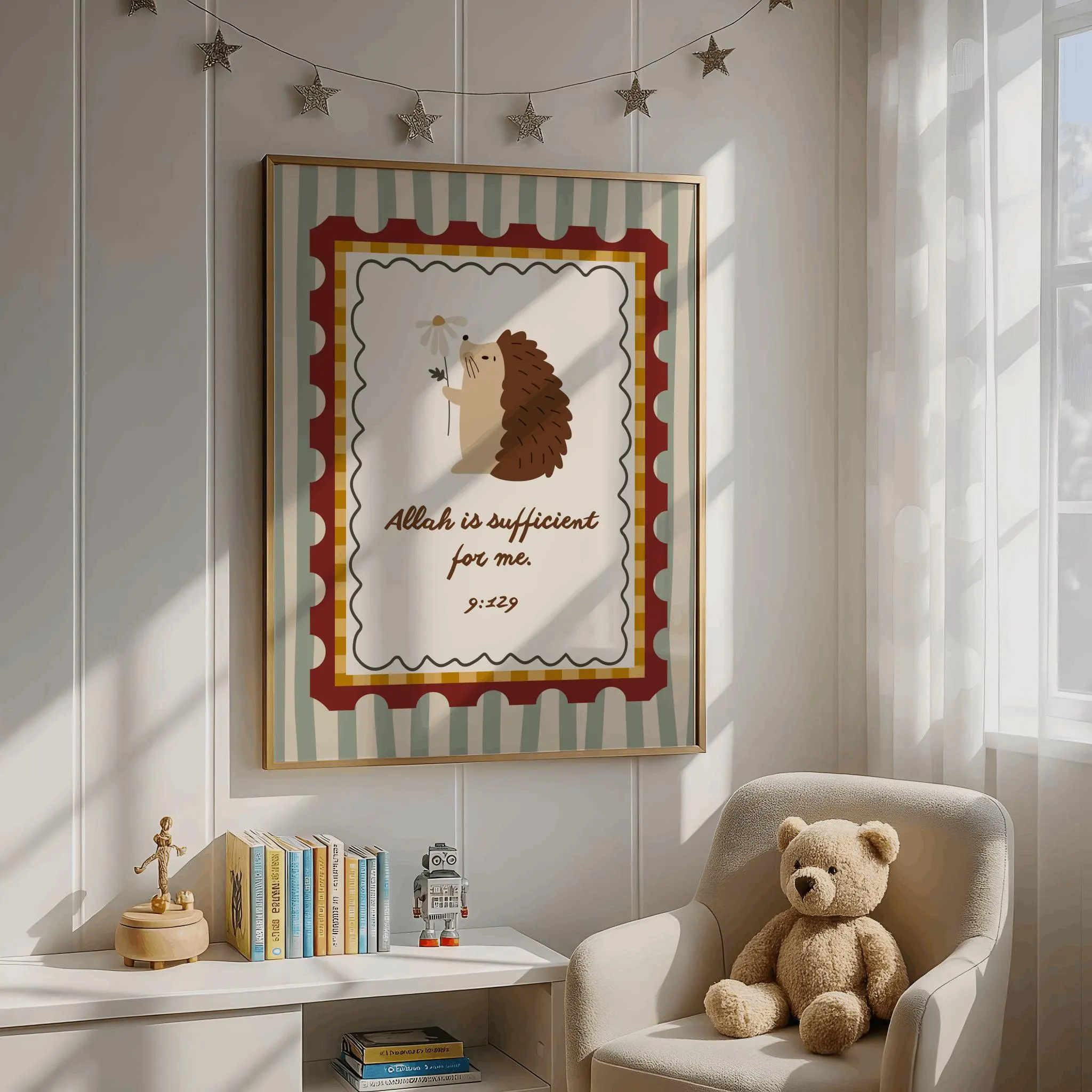 Allah Art Decor, Islamic Wall Art, Pastel Boho Nursery Prints, Muslim Baby Gift - image 4