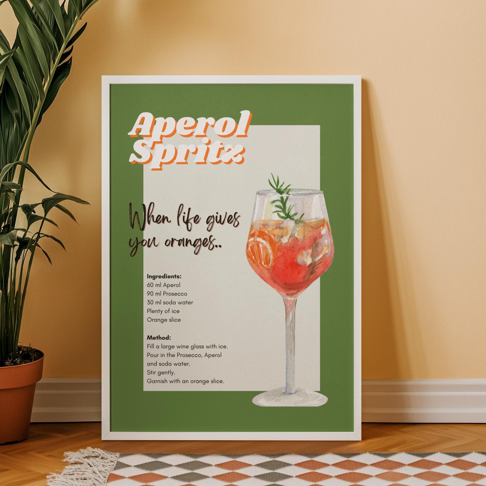 Aperol Spritz Cocktail Print: Retro Bar Decor, Italian Summer Art - image 5