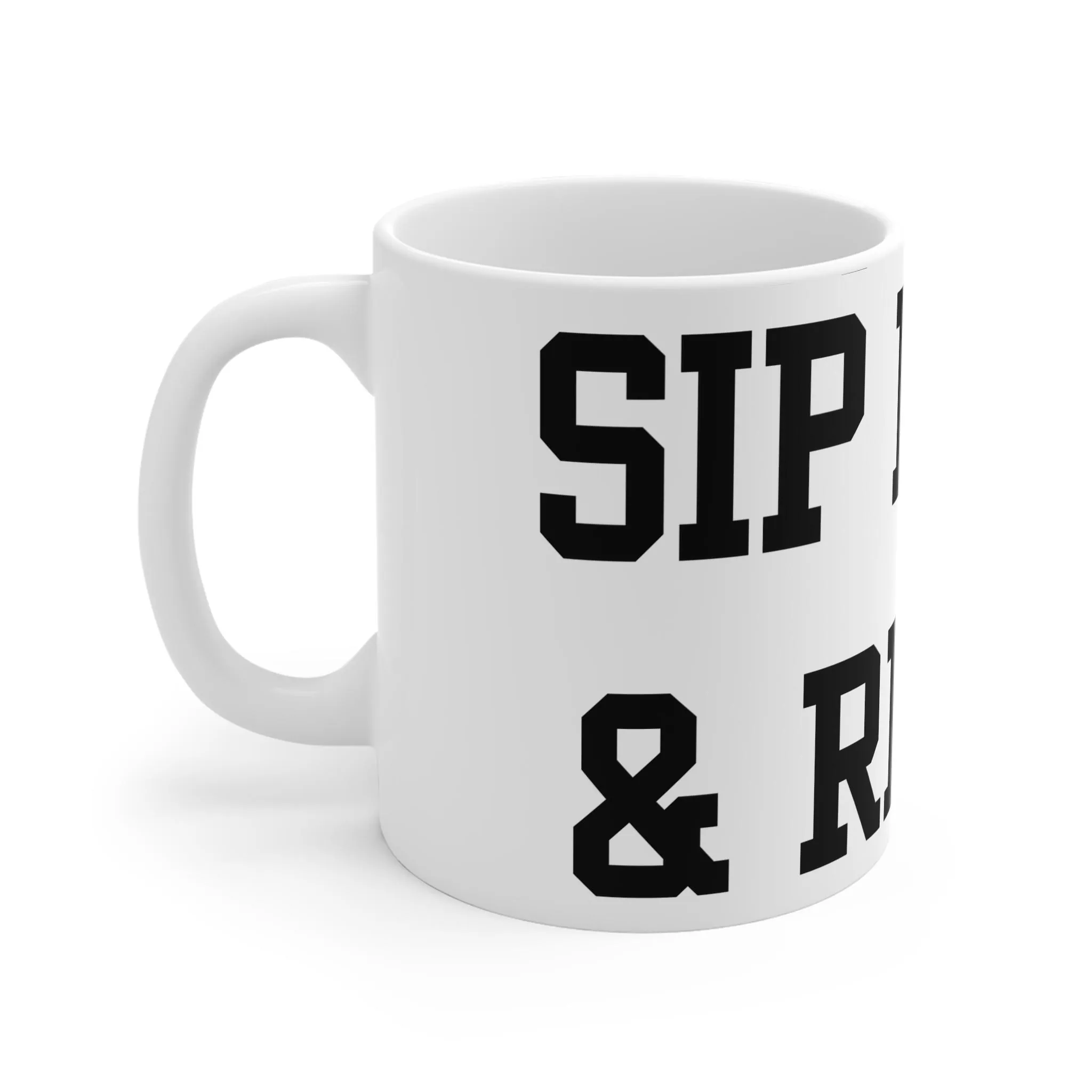 Sip Back & Relax Funny Mug: Novelty Coffee Tea Gift
