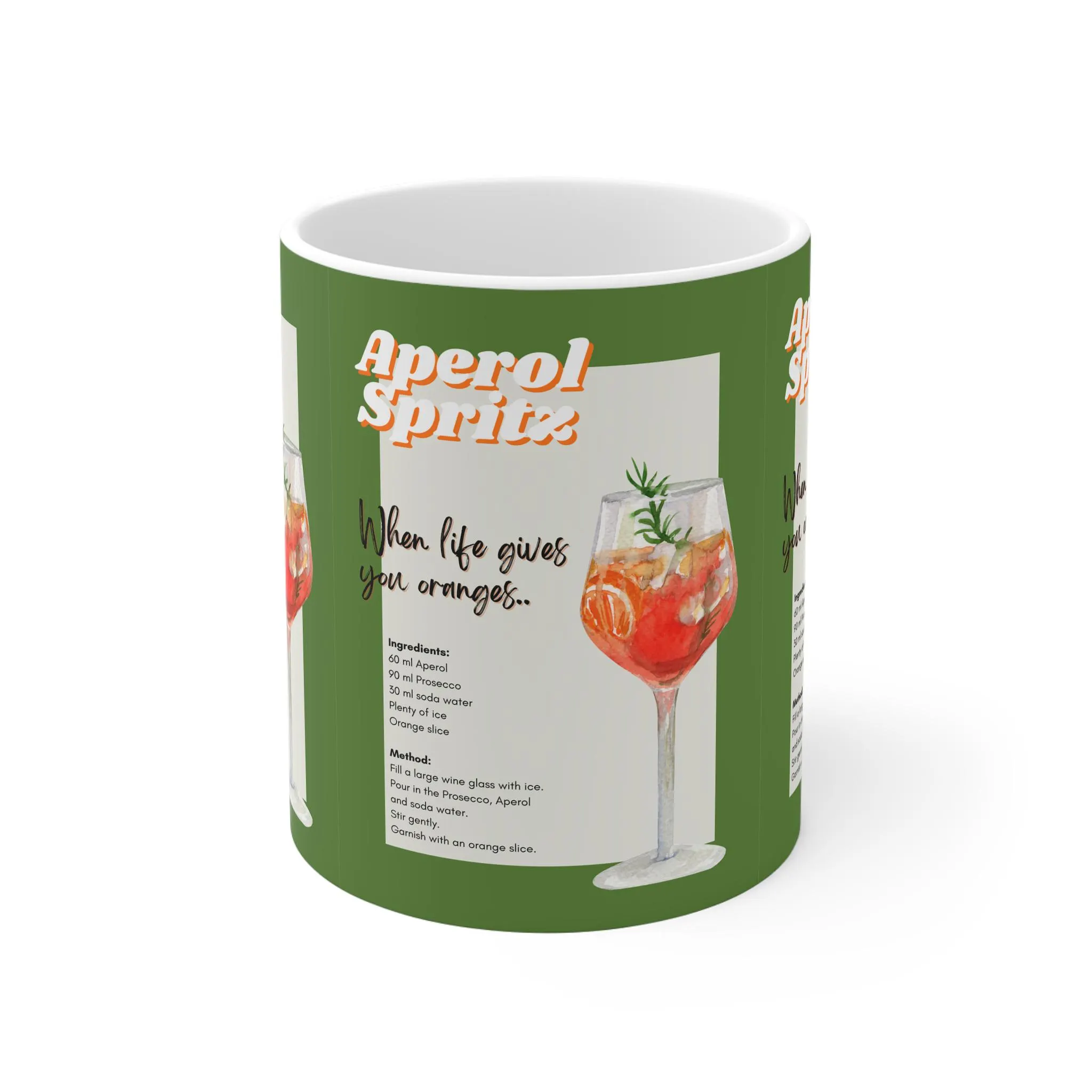 Aperol Spritz Recipe Mug: Chic Cocktail Coffee Cup - UK Made - image 3
