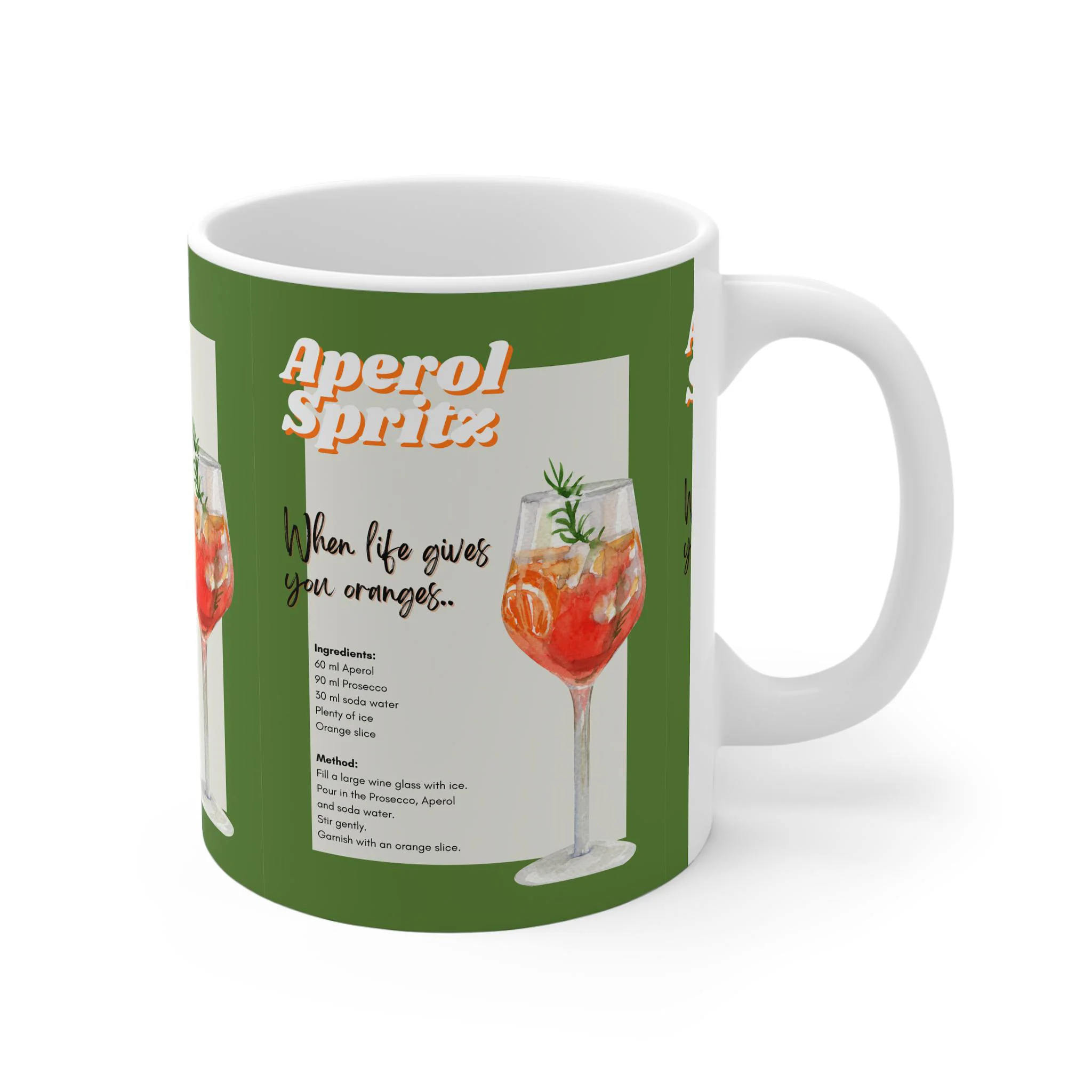 Aperol Spritz Recipe Mug: Chic Cocktail Coffee Cup - UK Made - image 4