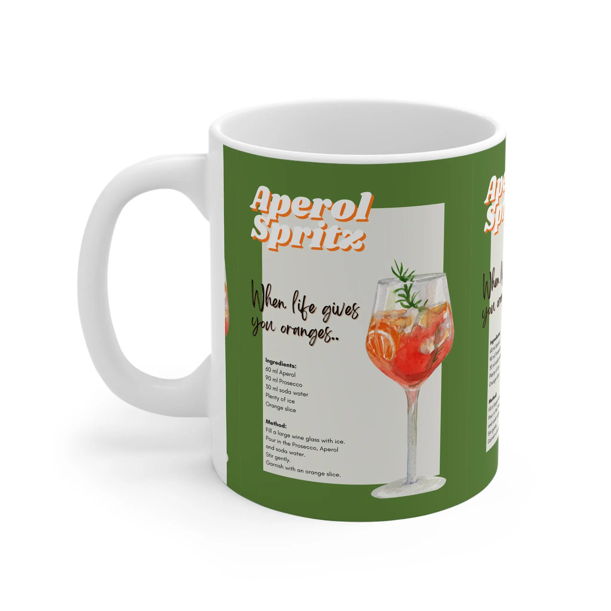 Aperol Spritz Recipe Mug: Chic Cocktail Coffee Cup - UK Made