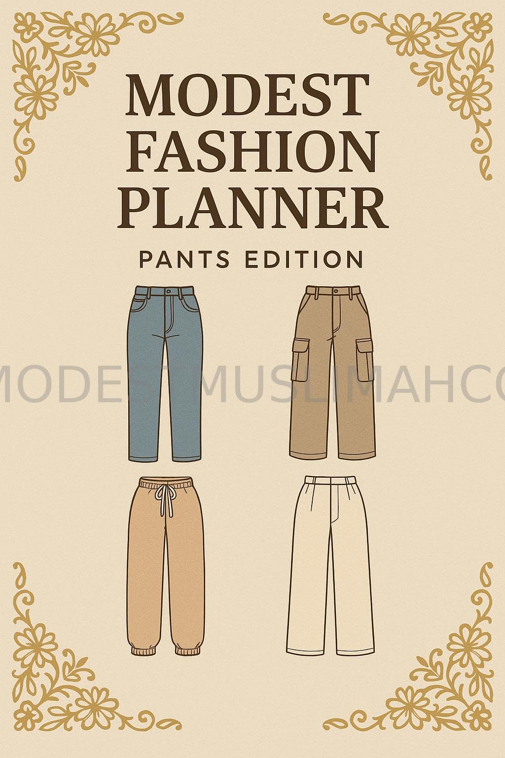 Modest Fashion Planner | Pants Edition | Digital Wardrobe Tool for Muslim Women | Neutral Outfit Organizer - image 3