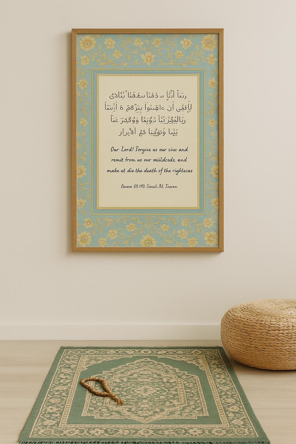 Surah Al-Imran 3:193 Poster | Quranic Dua Wall Art | Pastel Vintage Islamic Print | Digital Download | Muslim Home Decor