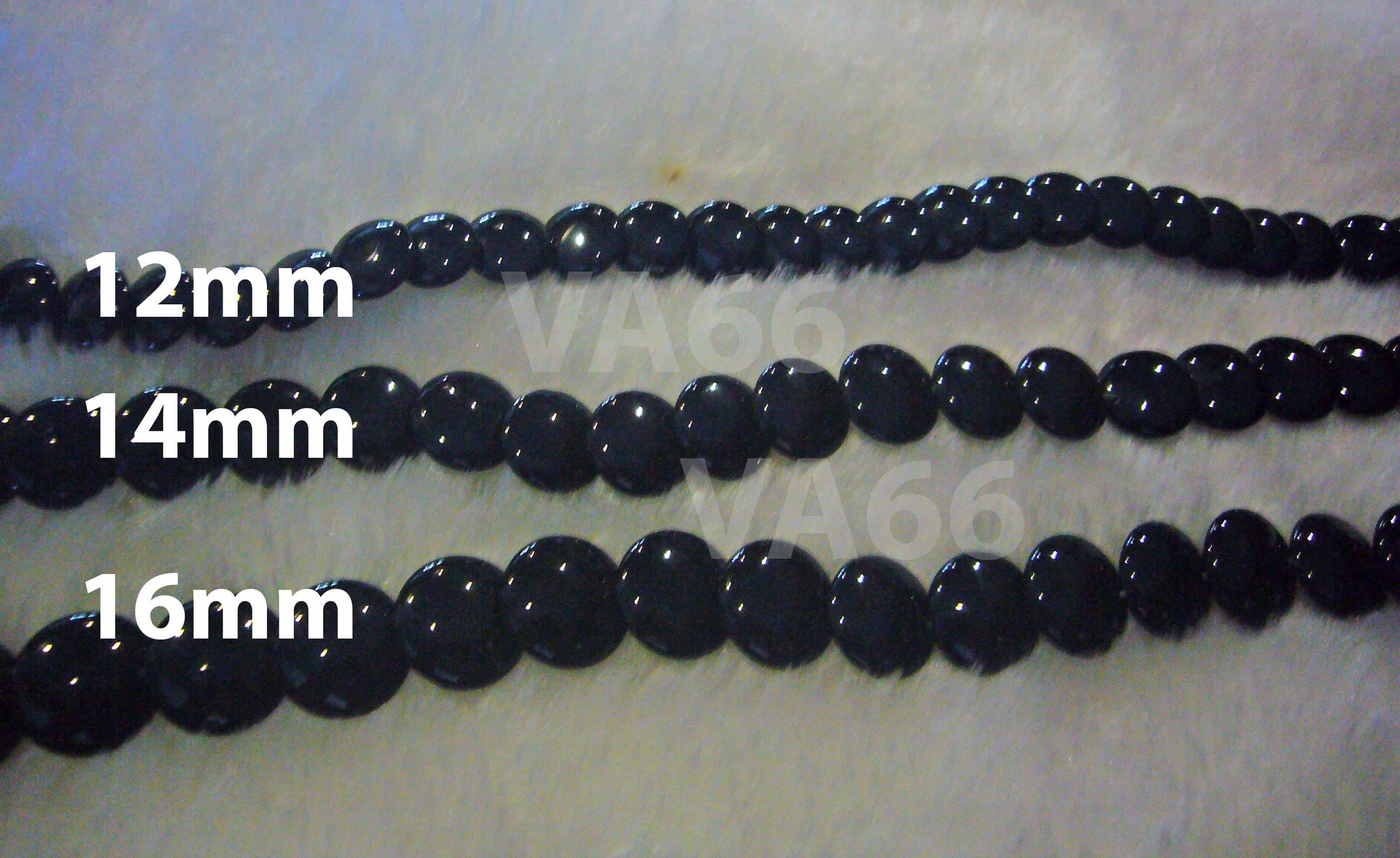 DIY 15" Natural Overlapping Gemstone Black Onyx Gemstones Round 12mm, 14mm, 16mm Flat Coin Disc A Grade Loose Beads Jewelry Making Craft - image 4