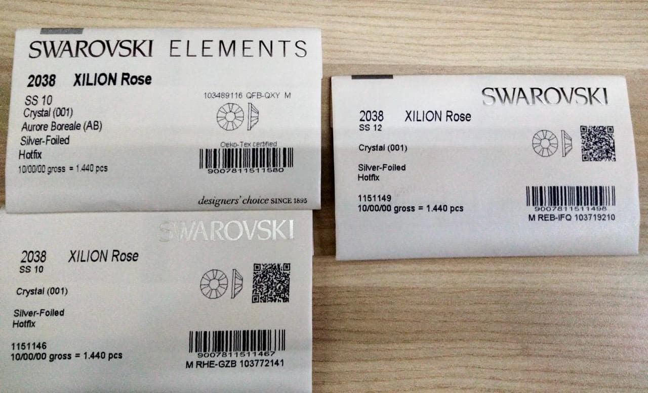 SS10 SS12 Sealed Swarovski Factory Pack 2028 2038 Hot Fix HF Iron On Crystal AB Clear Flatback Rhinestone 1440p Aurora Borealis Craft Bling