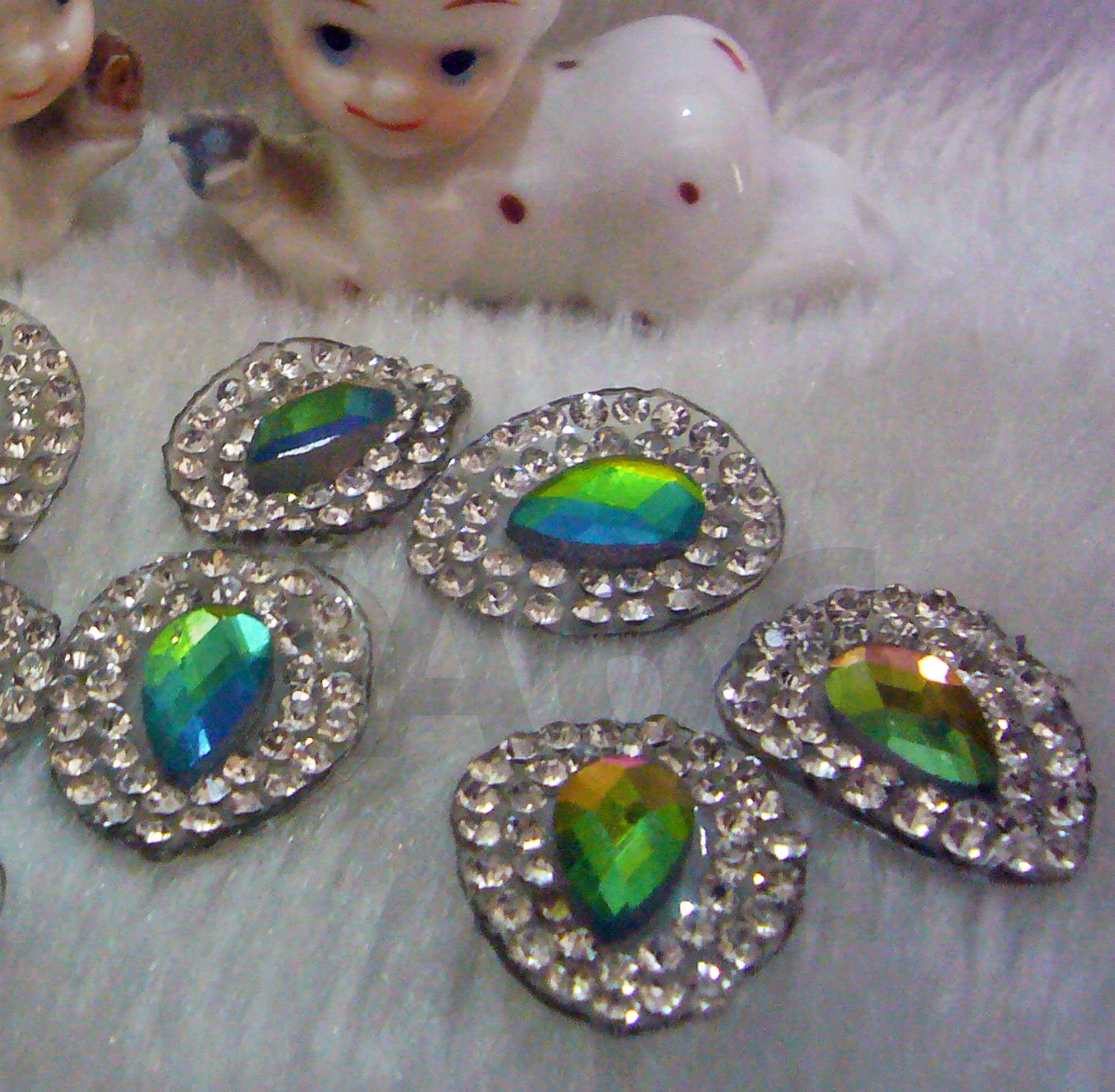 Bling Peacock Rainbow Diamond Rhinestone Teardrop Iron On Patch Applique Motif Heat Transfer Decals Stickers Costume Embellishment Sewing K5 - image 4