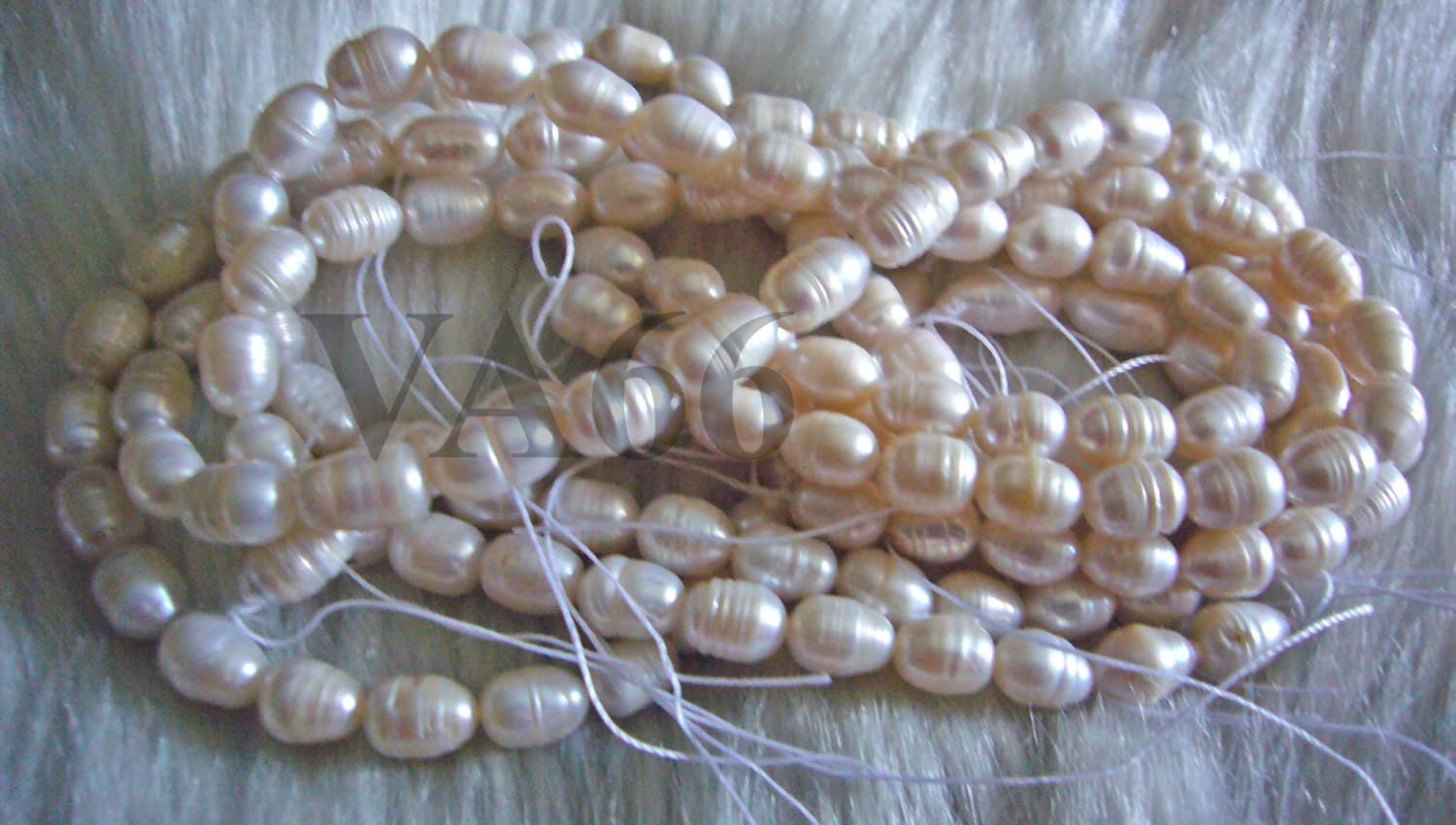 DIY full strand Fresh Water Pearls Puffy Rice Pearl Beads Ivory White 9mm x 7mm PR028 wrinkle Line Loose Jewelry Making Craft Natural Color - image 3