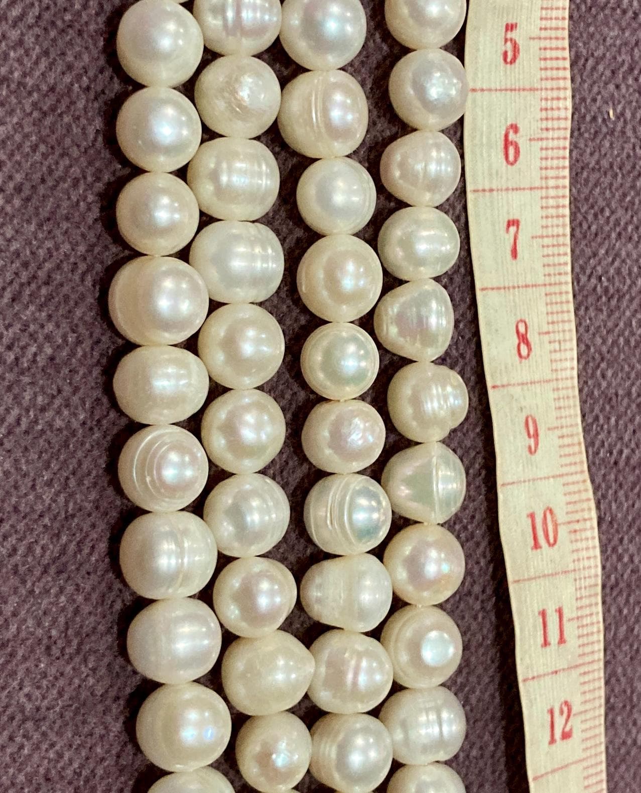 DIY 18cm 7 Inches Fresh Water Pearls Round Pearl Beads White Ivory 8mm 9mm AA Quality Bracelet Earrings Findings Bead INT002