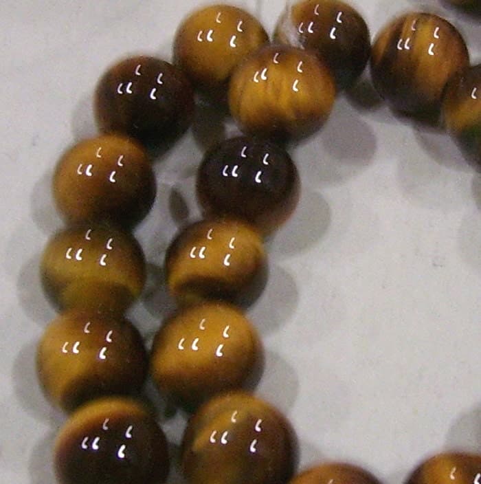 DIY 10mm Yellow Brown Tiger eye Gemstone Smooth Round Gemstones 15.5" Genuine Full Strand Through Hole Loose Beads Jewelry Making, Sewing