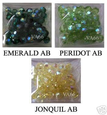 6mm AB 5000 Austrian Swarovski Crystal Round Mix C 20p emerald ab, peridot ab and jonquil ab Loose Beads for jewelry making
